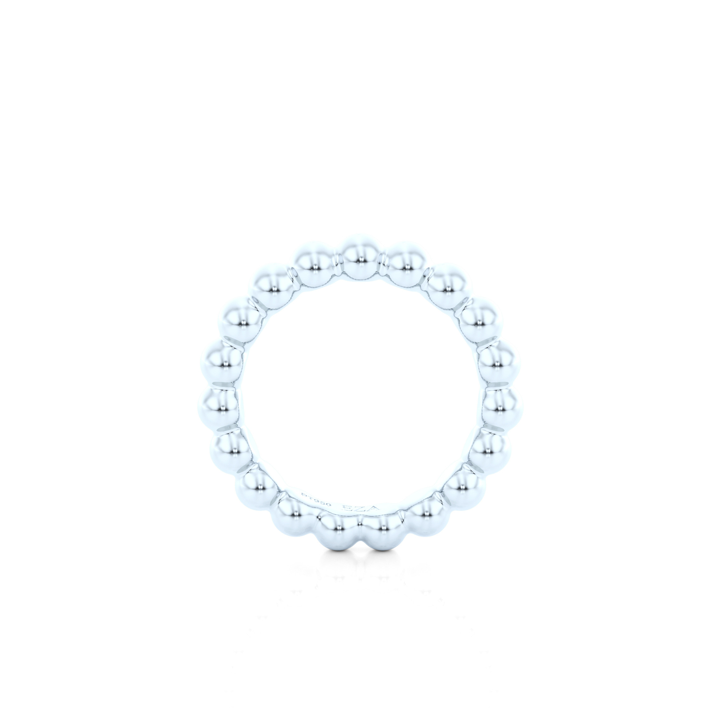 Anneau de mariage Bubble ring grand | W | Or blanc 14 ct 2