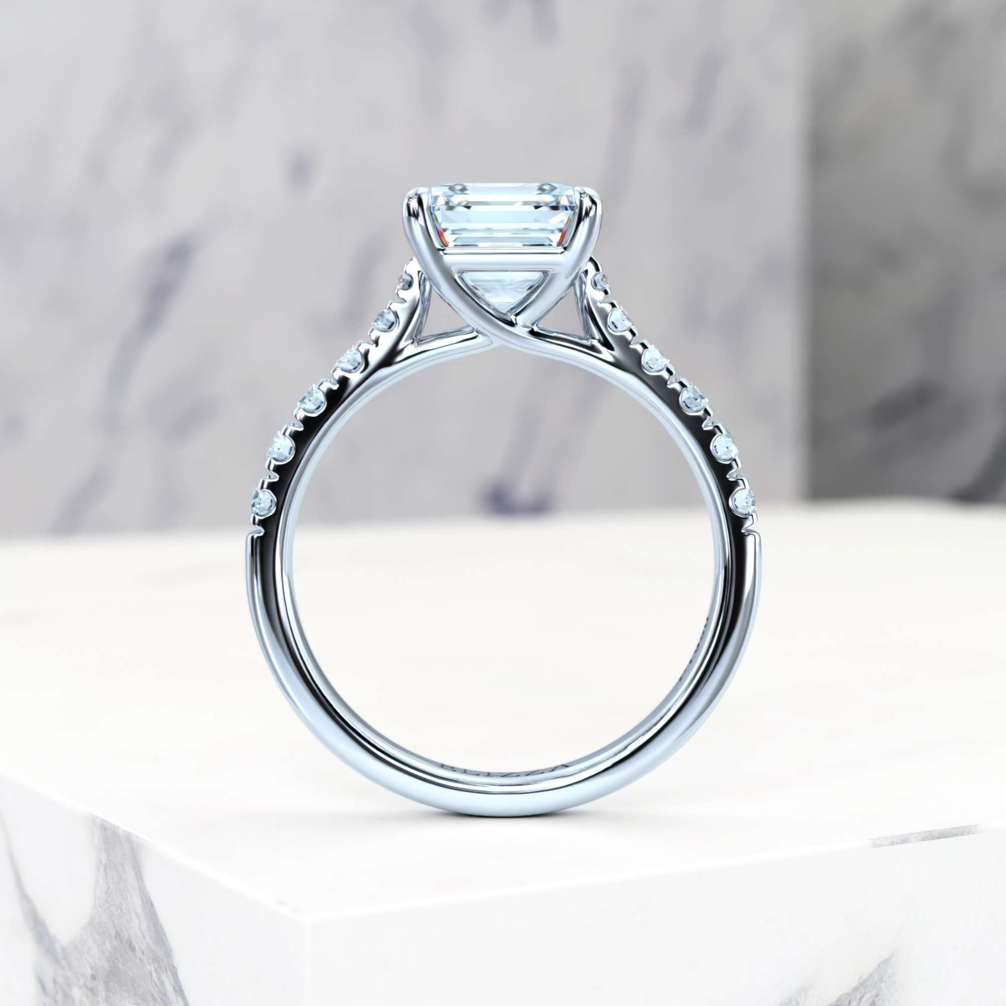 Engagement ring Edana Asscher | GIA Certified | Natural diamond | Asscher | Platinum | 0.30ct SI1 H | 6