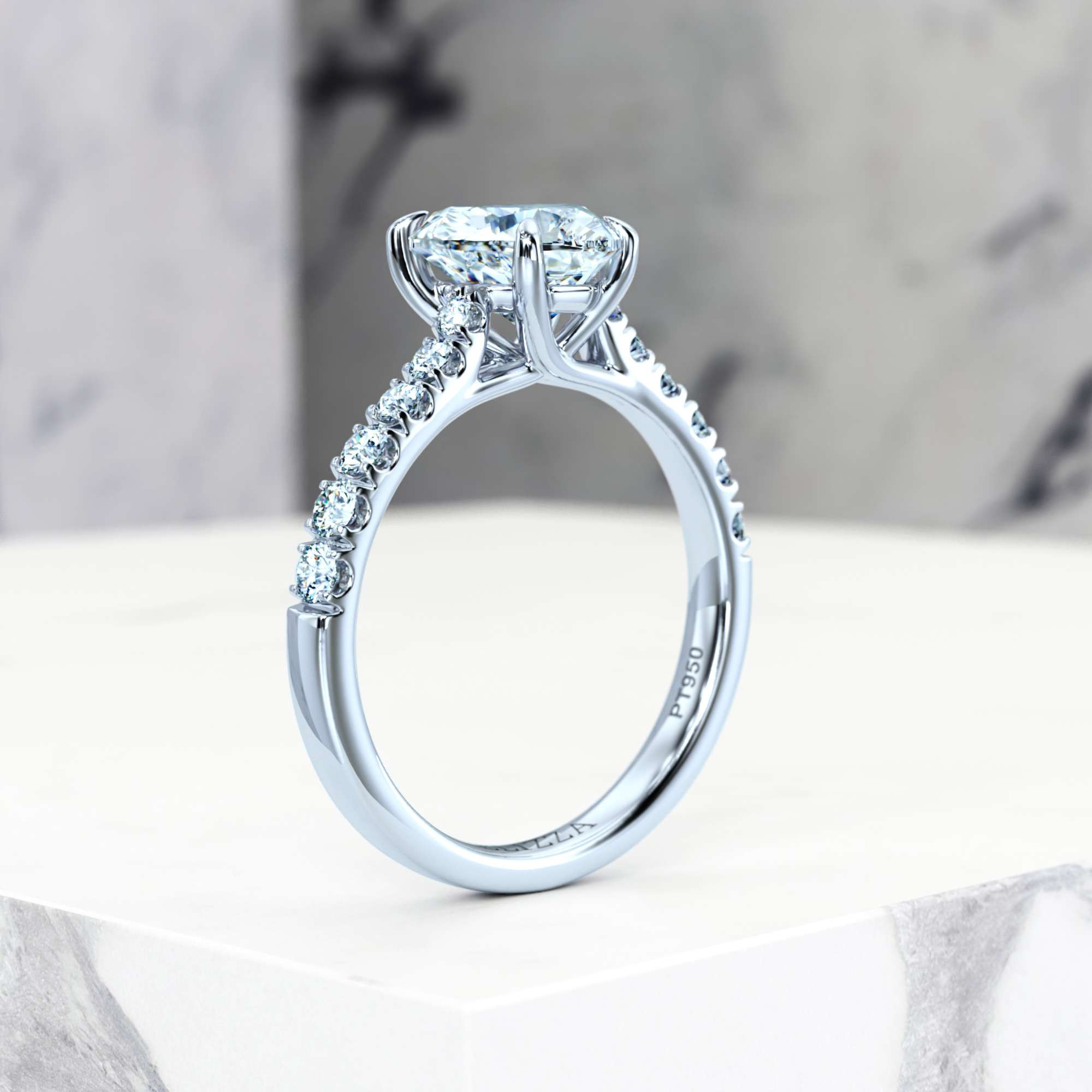 Engagement ring Edana Heart | GIA Certified | Natural diamond | Heart | Platinum | 0.30ct SI1 H | 8