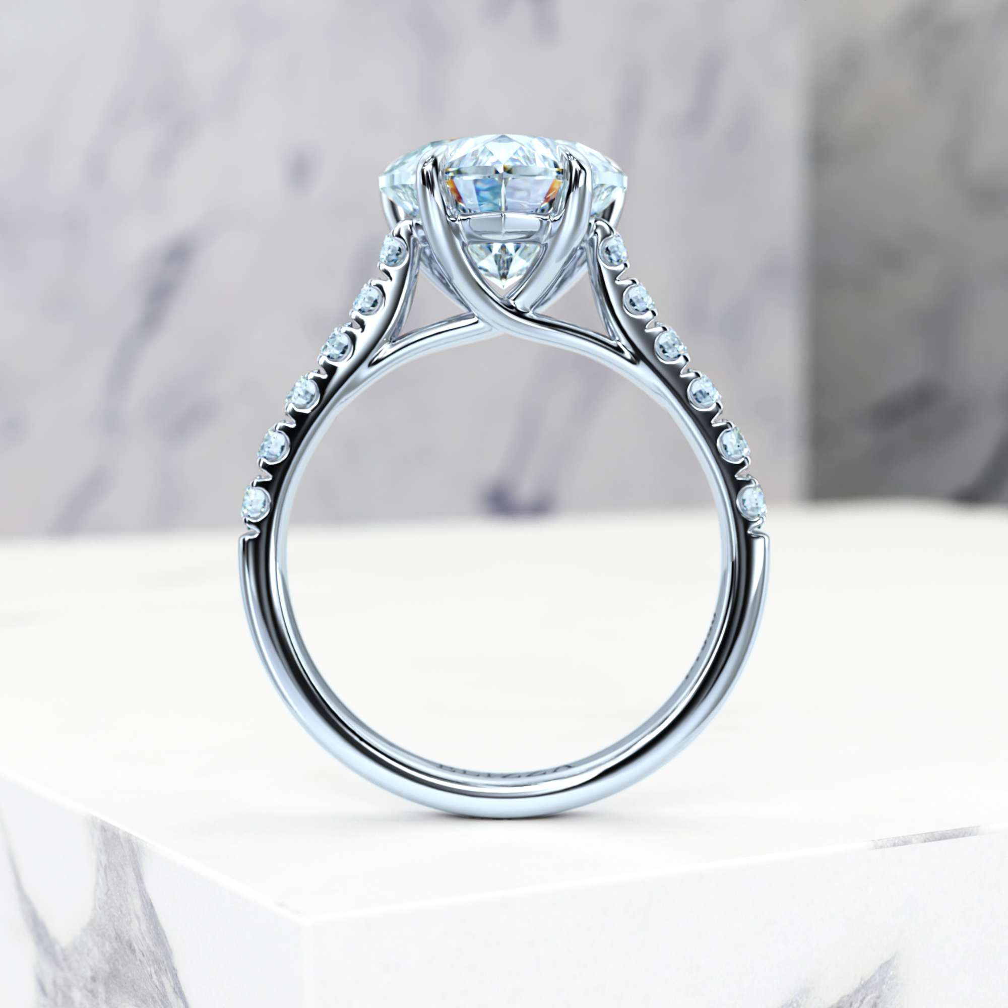 Engagement ring Edana Heart | GIA Certified | Natural diamond | Heart | Platinum | 0.30ct SI1 H | 6