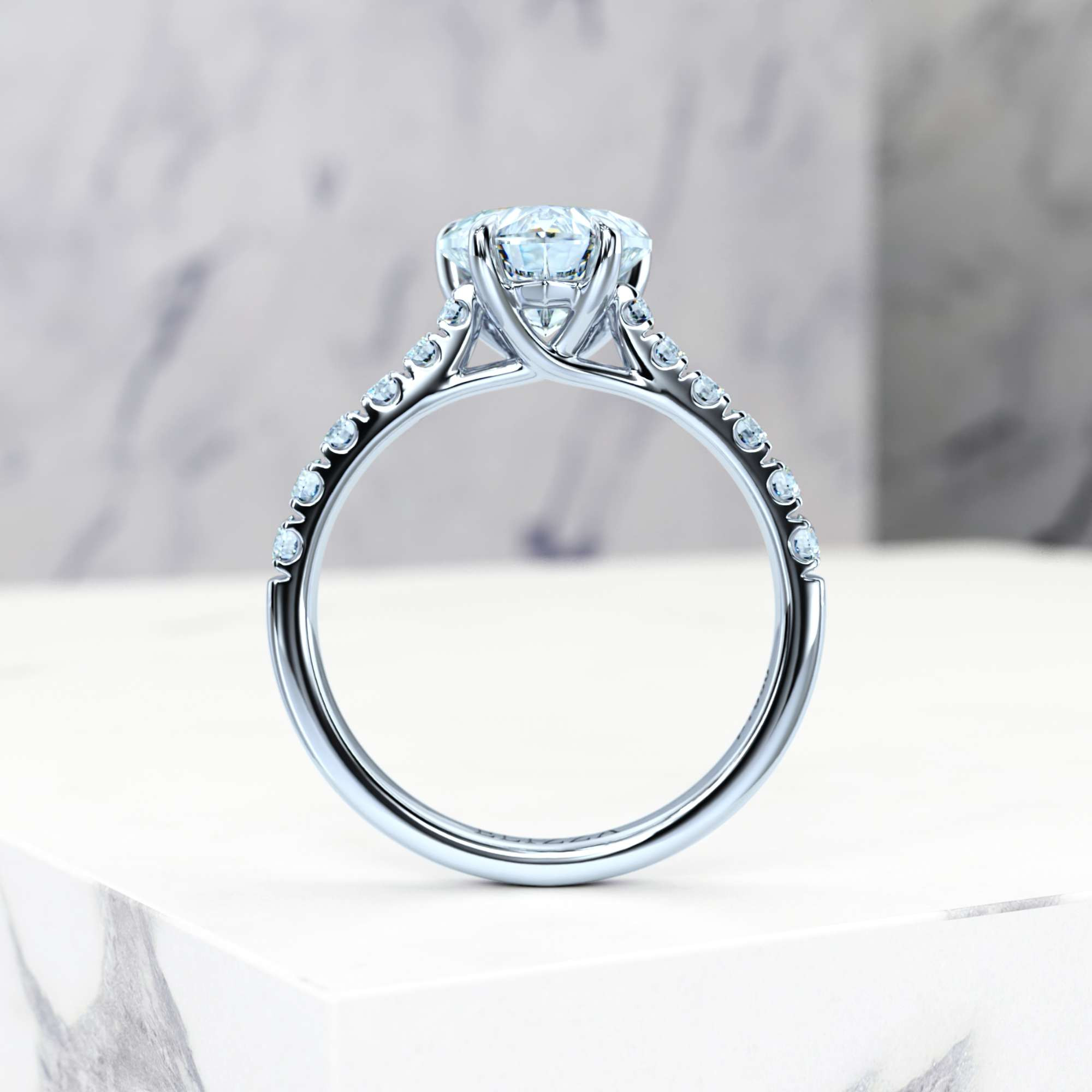 Engagement ring Edana Heart | GIA Certified | Natural diamond | Heart | Platinum | 0.30ct SI1 H | 5
