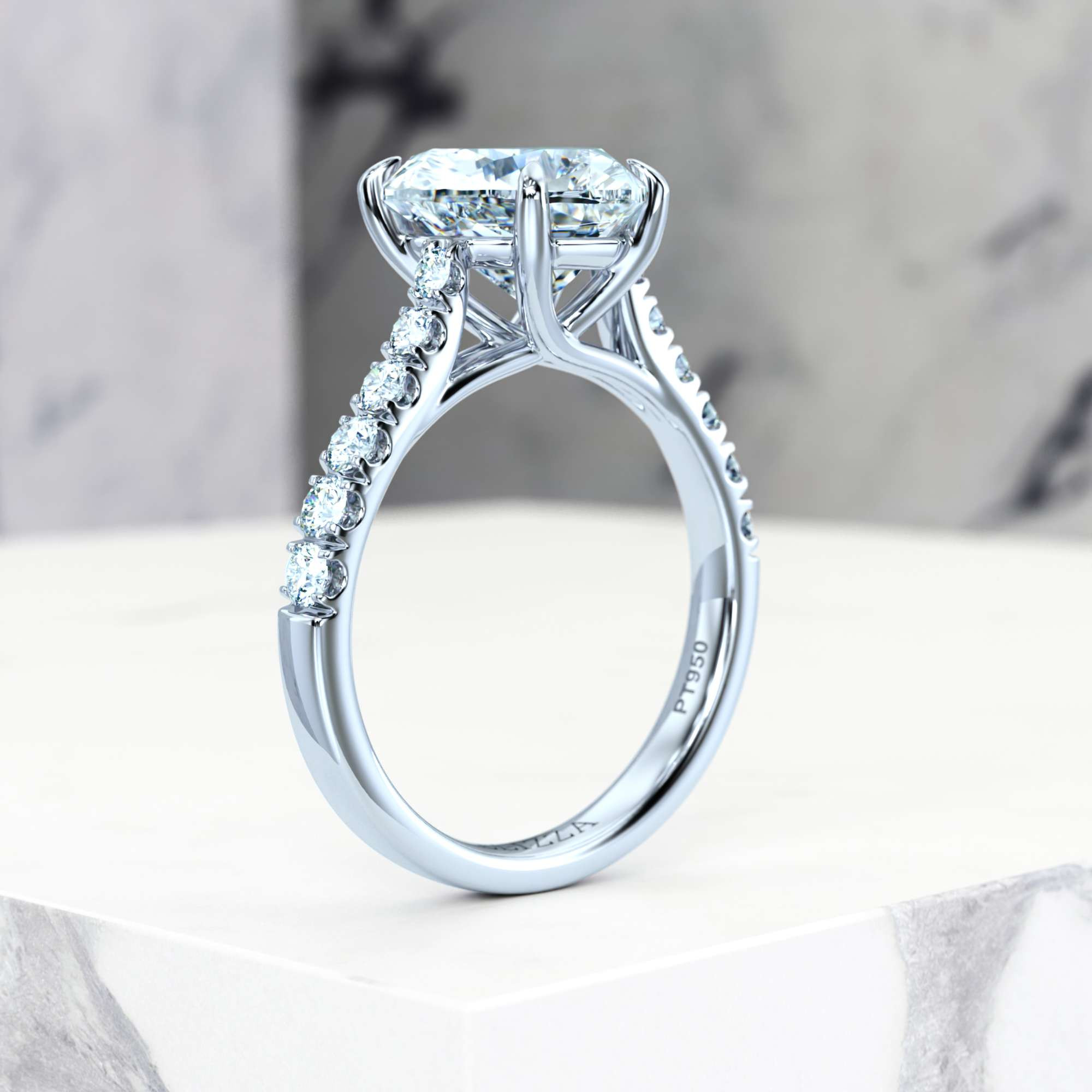 Engagement ring Edana Heart | GIA Certified | Natural diamond | Heart | Platinum | 0.30ct SI1 H | 9