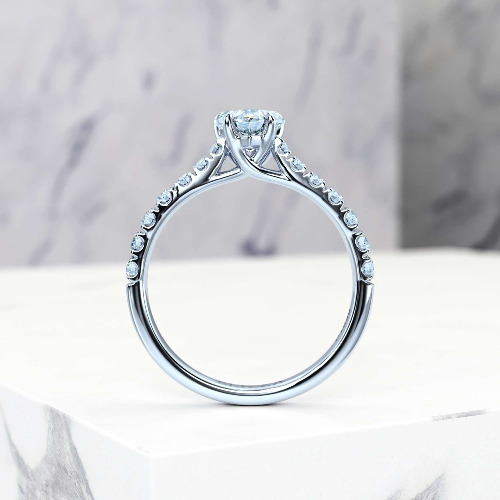 Engagement ring Edana Heart | GIA Certified | Natural diamond | Heart | Platinum | 0.30ct SI1 H | 4