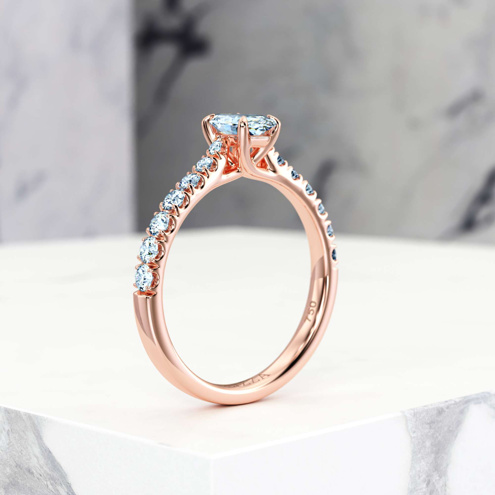 Verlobungsring Edana Marquise | Marquise | 14K Roségold | Natural | GIA Certified | 0.30ct SI1 H 5