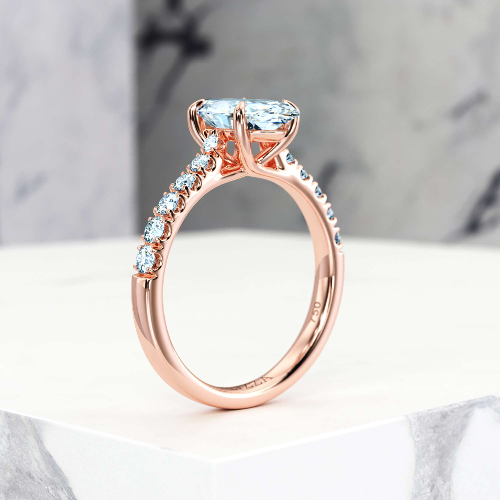 Verlobungsring Edana Marquise | Marquise | 14K Roségold | Natural | GIA Certified | 0.30ct SI1 H 6
