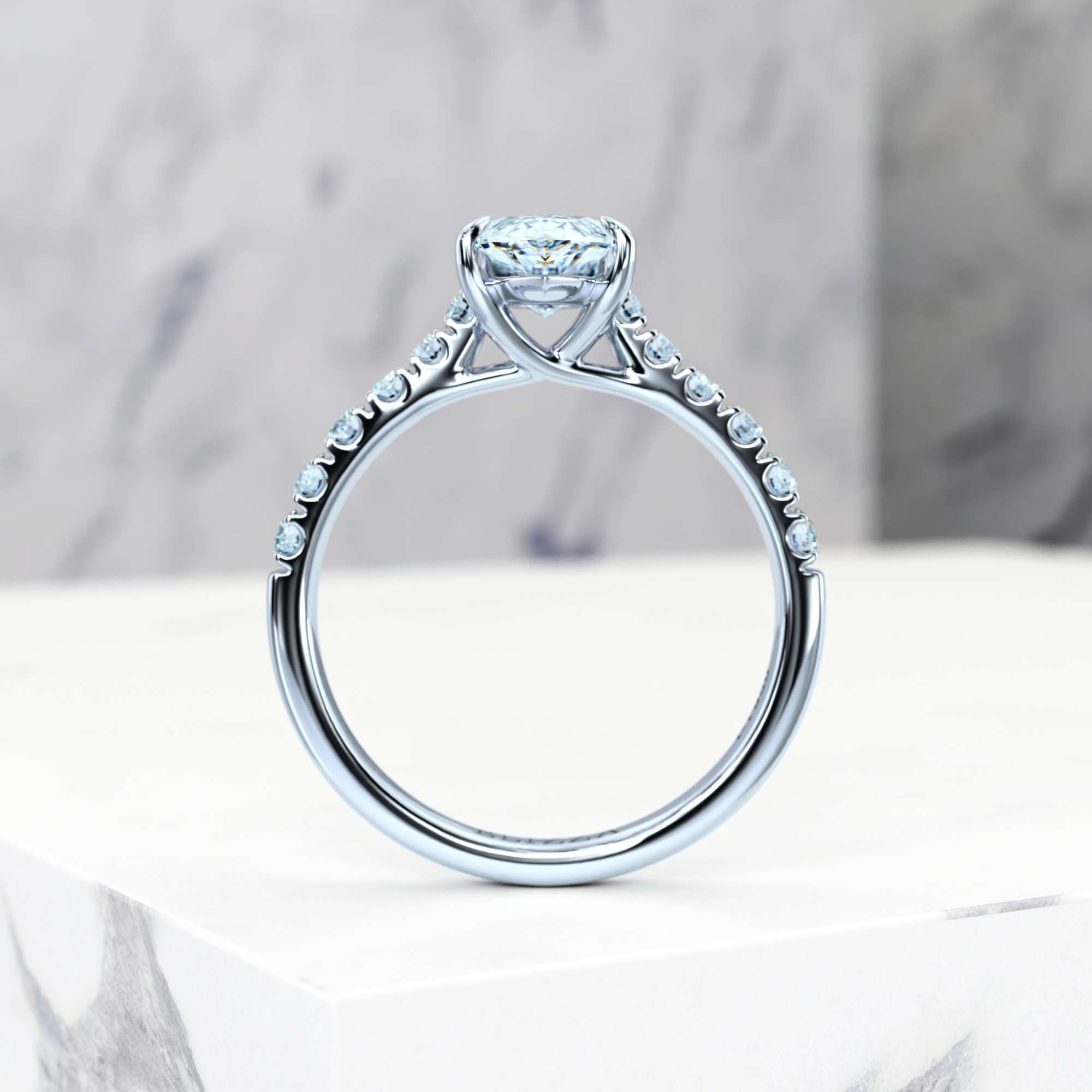 Verlobungsring Edana Marquise | Marquise | 14K Weissgold | Natural | GIA Certified | 0.30ct SI1 H 4