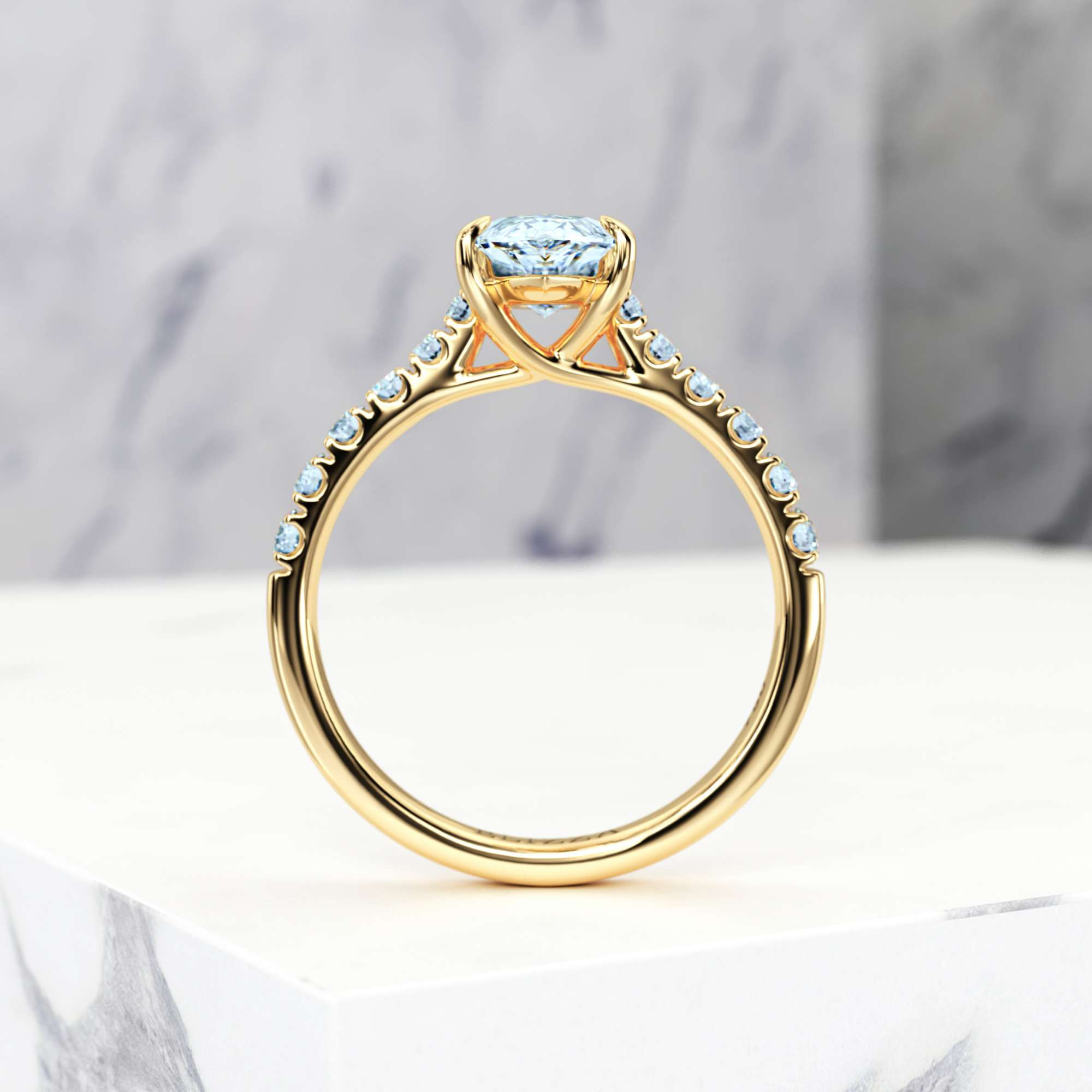 Verlobungsring Edana Marquise | Marquise | 14K Gelbgold | Natural | GIA Certified | 0.30ct SI1 H 4