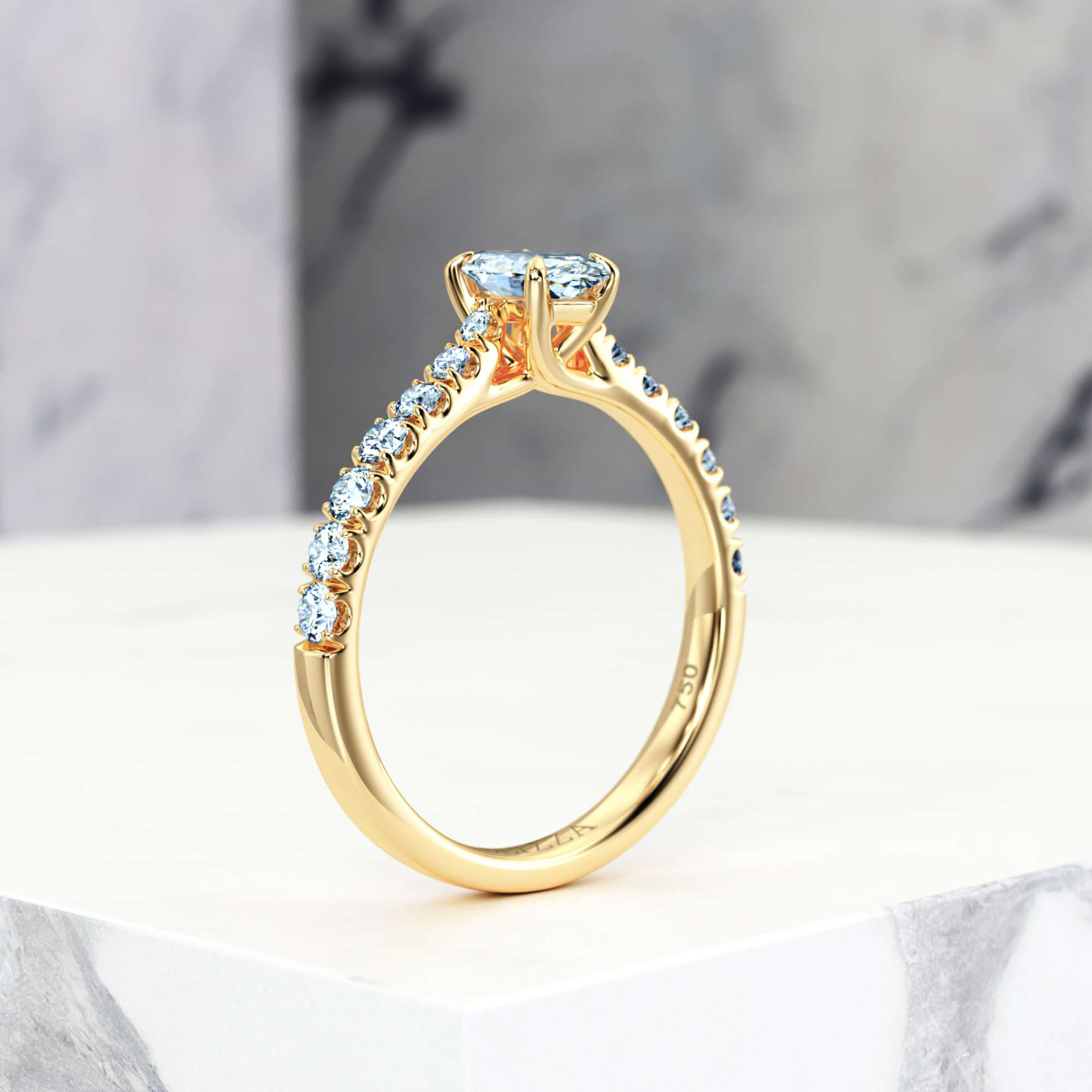 Verlobungsring Edana Marquise | Marquise | 14K Gelbgold | Natural | GIA Certified | 0.30ct SI1 H 5