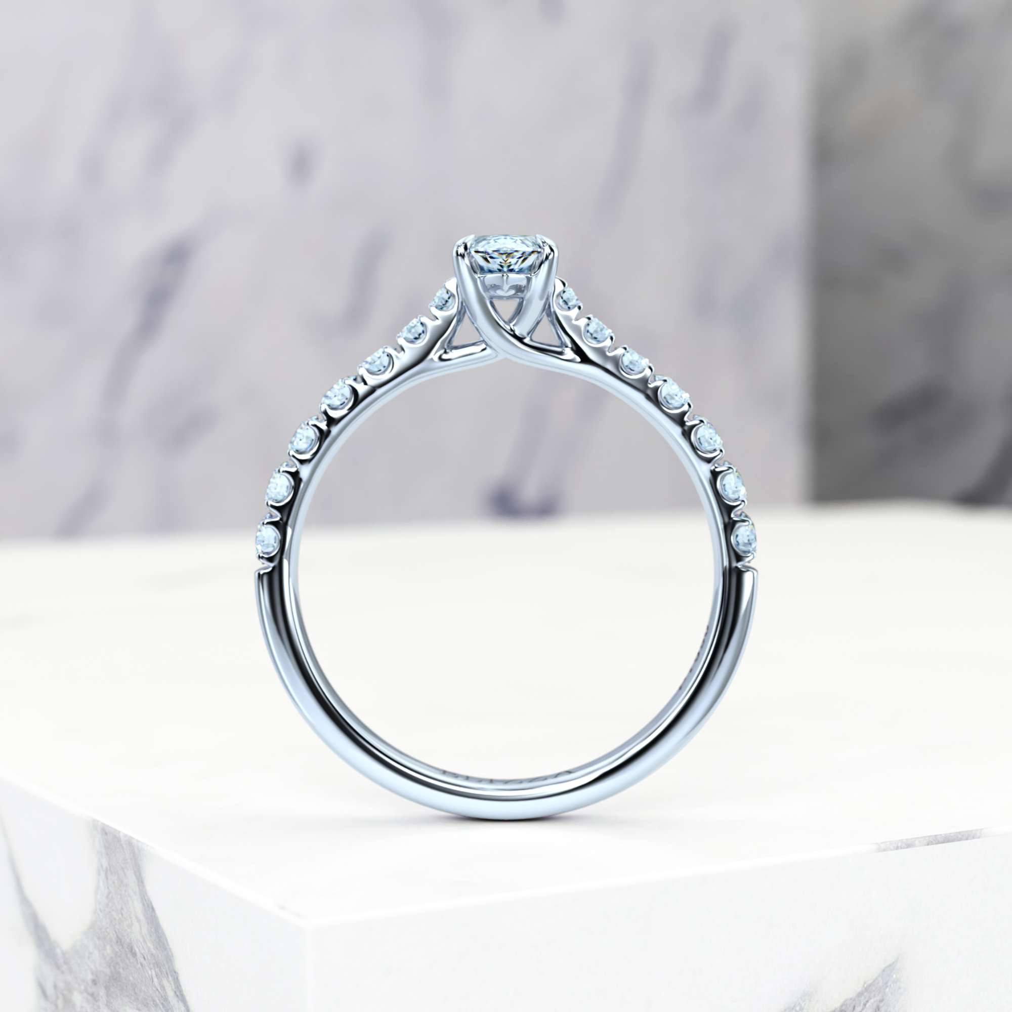 Verlobungsring Edana Marquise | GIA Certified | Natürlicher Diamant | Marquise | Platin | 0.30ct SI1 H | 3