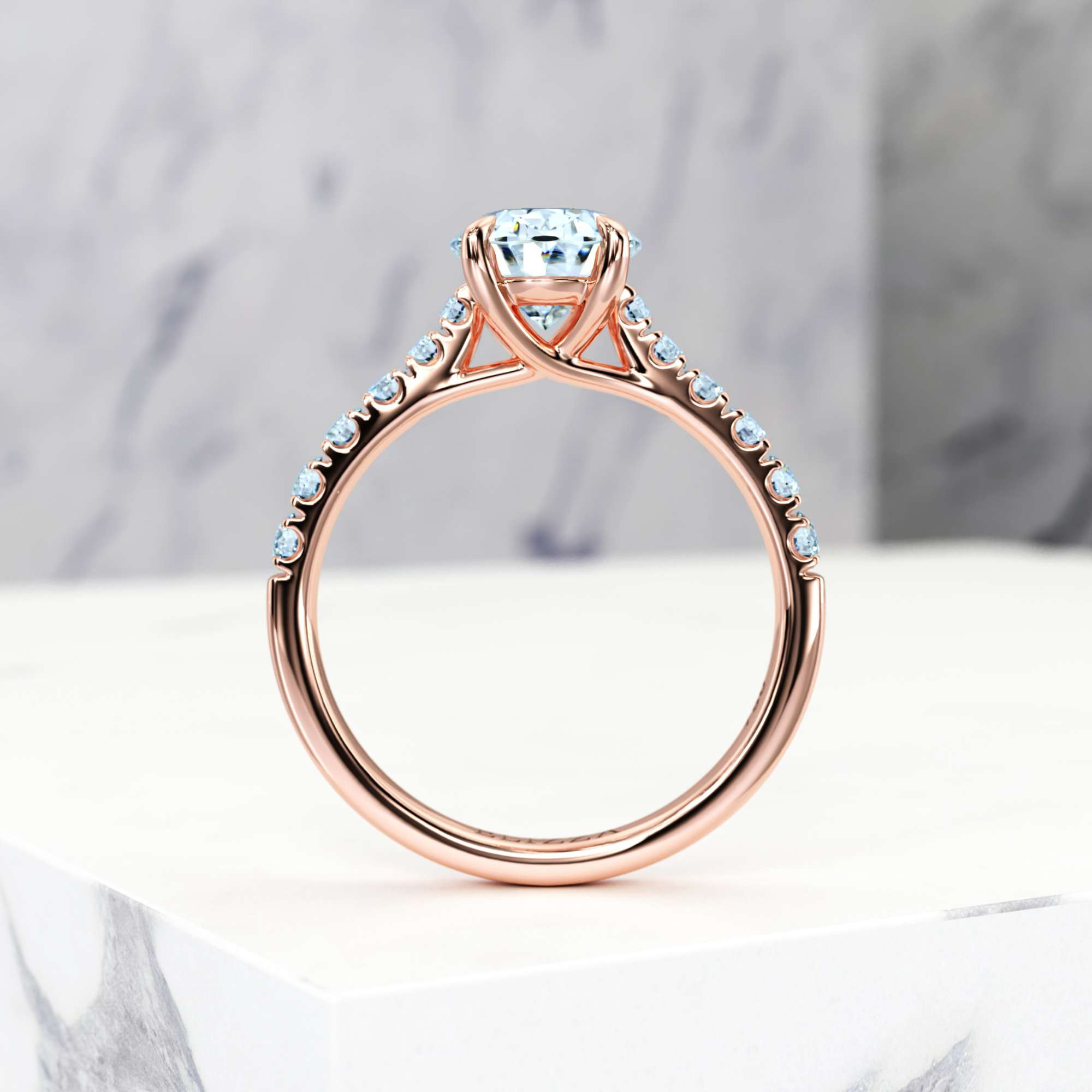 Engagement ring Edana Oval | Oval | 14K Rose gold | Natural | GIA Certified | 0.30ct SI1 H 4