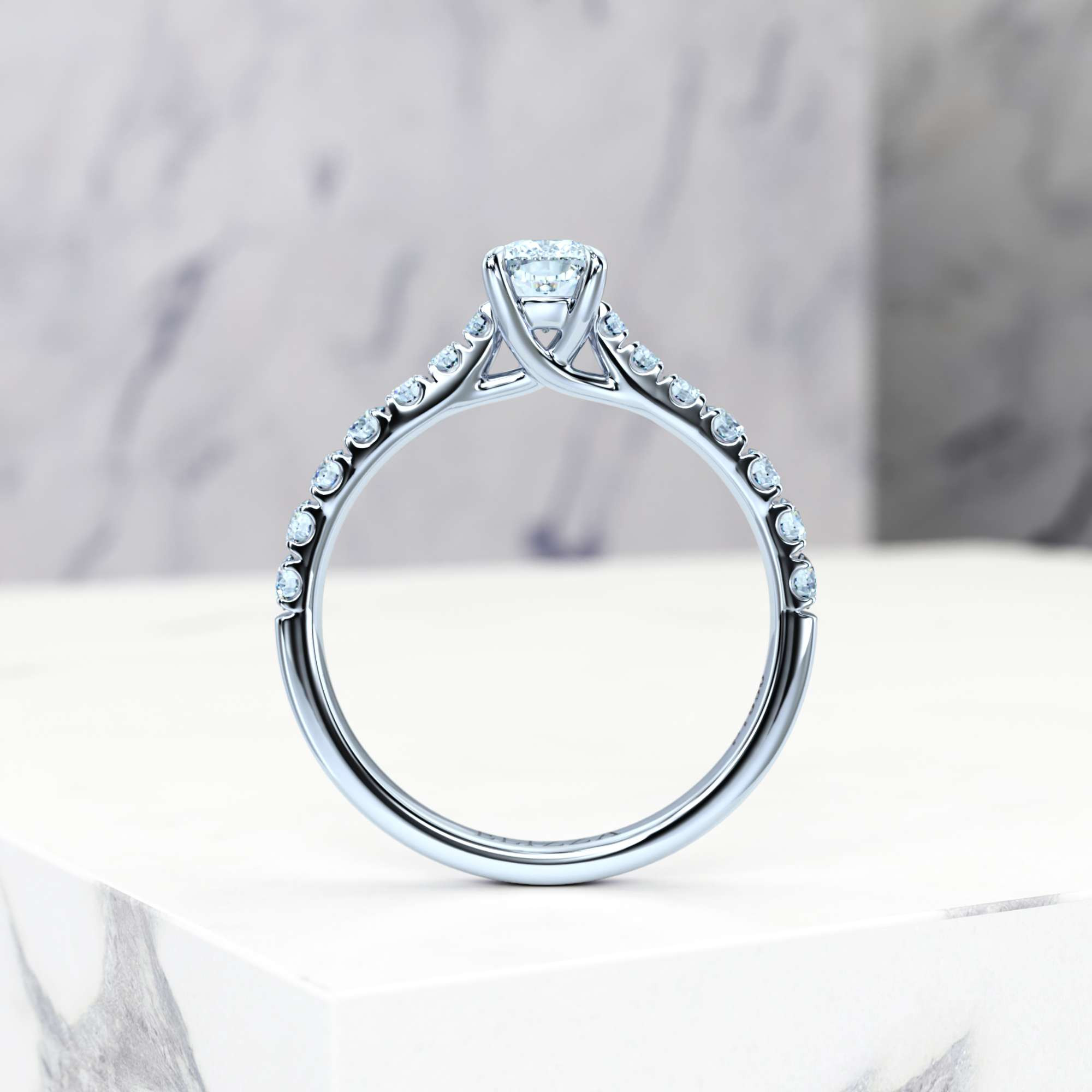 Verlobungsring Edana Rectangle Cushion | GIA Certified | Natürlicher Diamant | Rectangle cushion | Platin | 0.30ct SI1 H | 4
