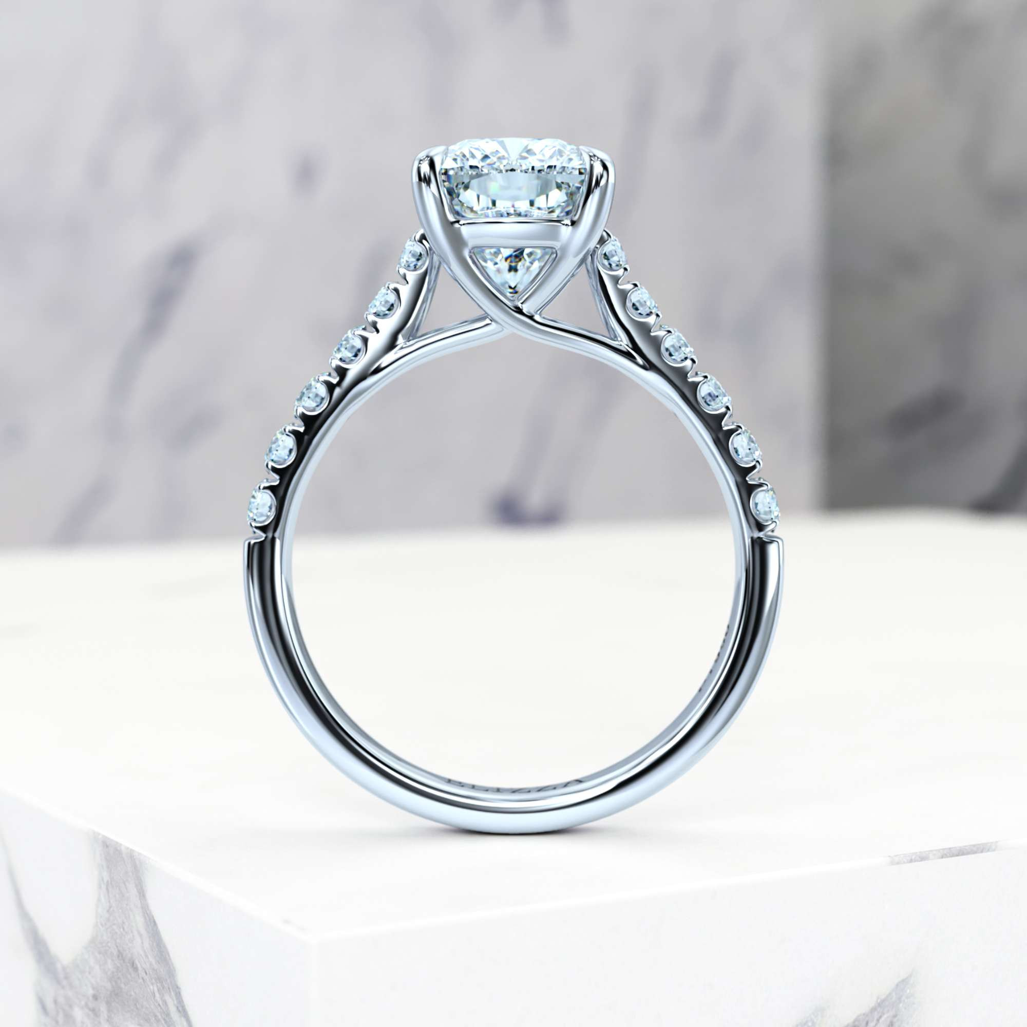 Verlobungsring Edana Rectangle Cushion | GIA Certified | Natürlicher Diamant | Rectangle cushion | Platin | 0.30ct SI1 H | 6