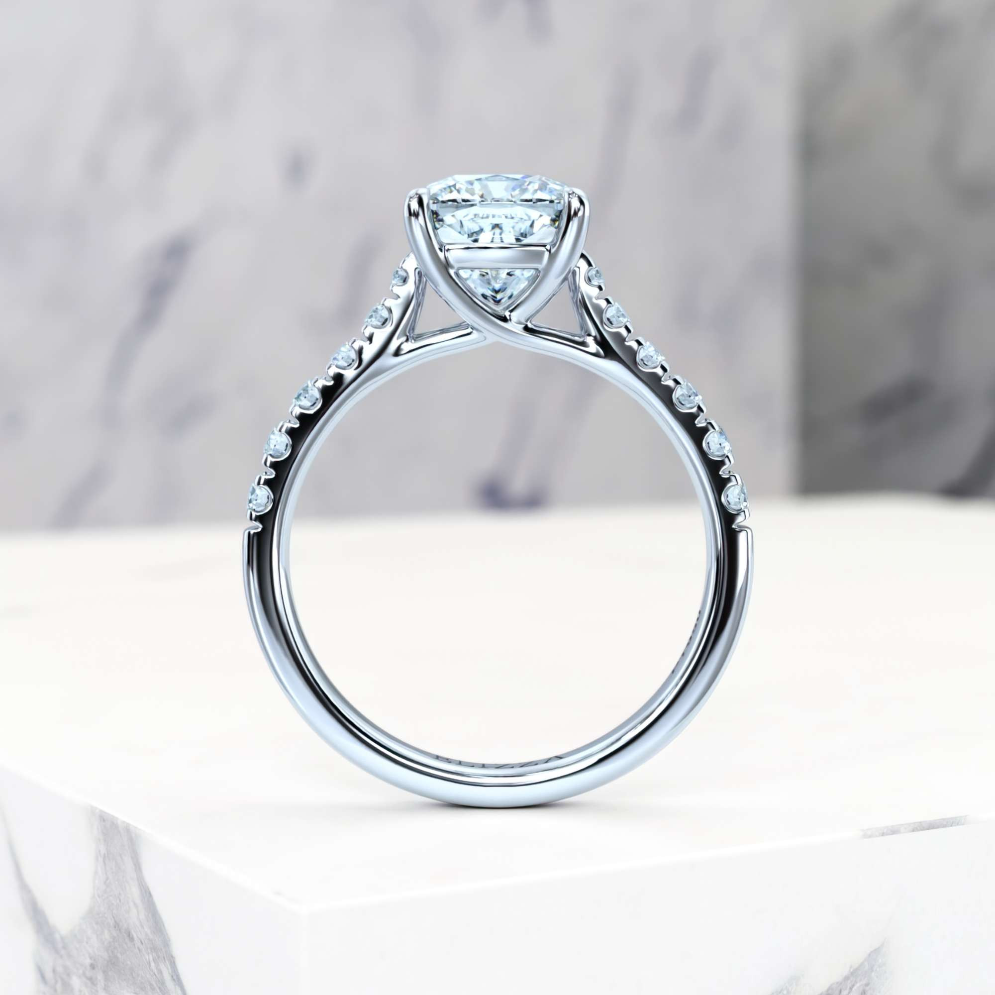 Verlobungsring Edana Square Cushion | GIA Certified | Natürlicher Diamant | Square cushion | Platin | 0.30ct SI1 H | 6