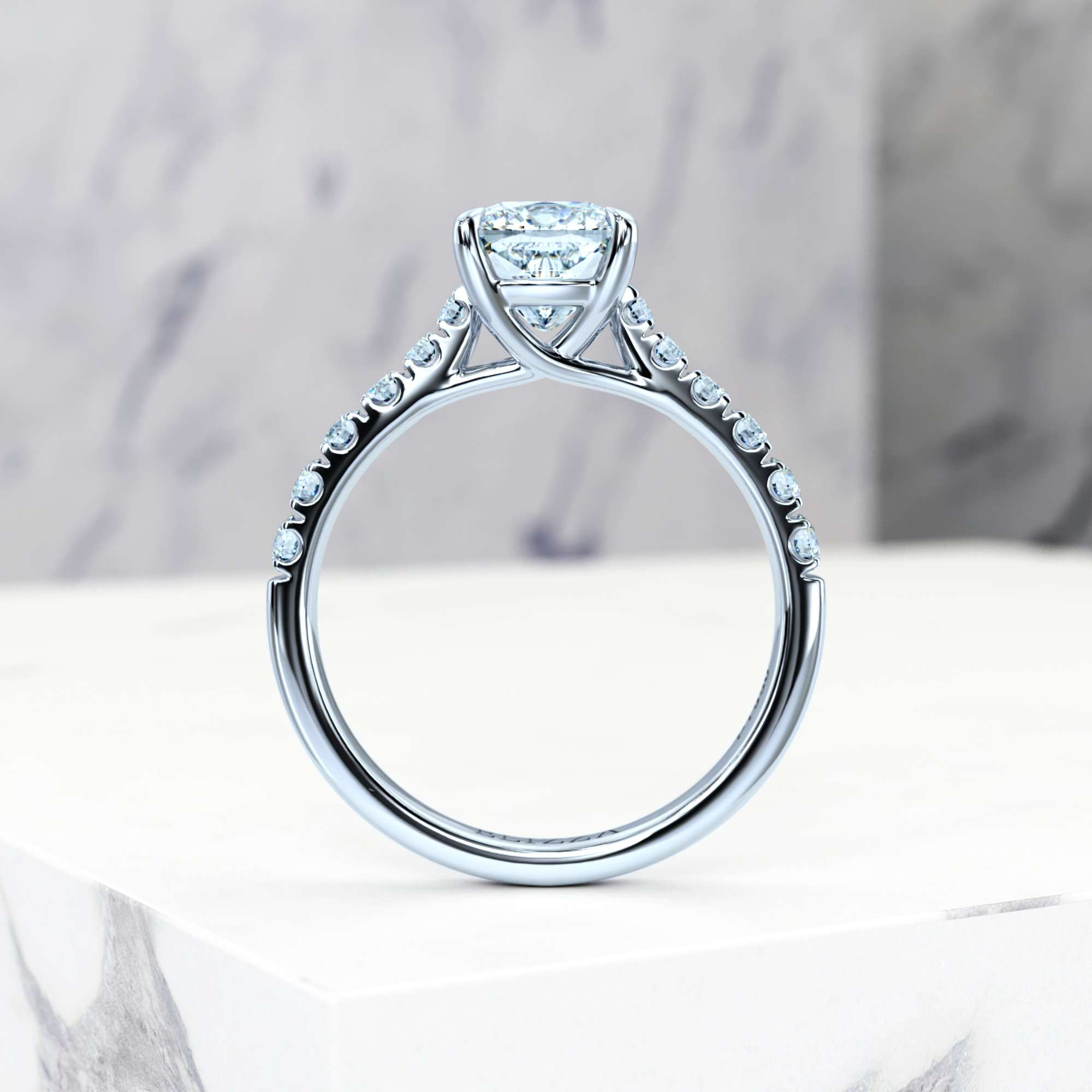 Verlobungsring Edana Square Cushion | GIA Certified | Natürlicher Diamant | Square cushion | Platin | 0.30ct SI1 H | 5
