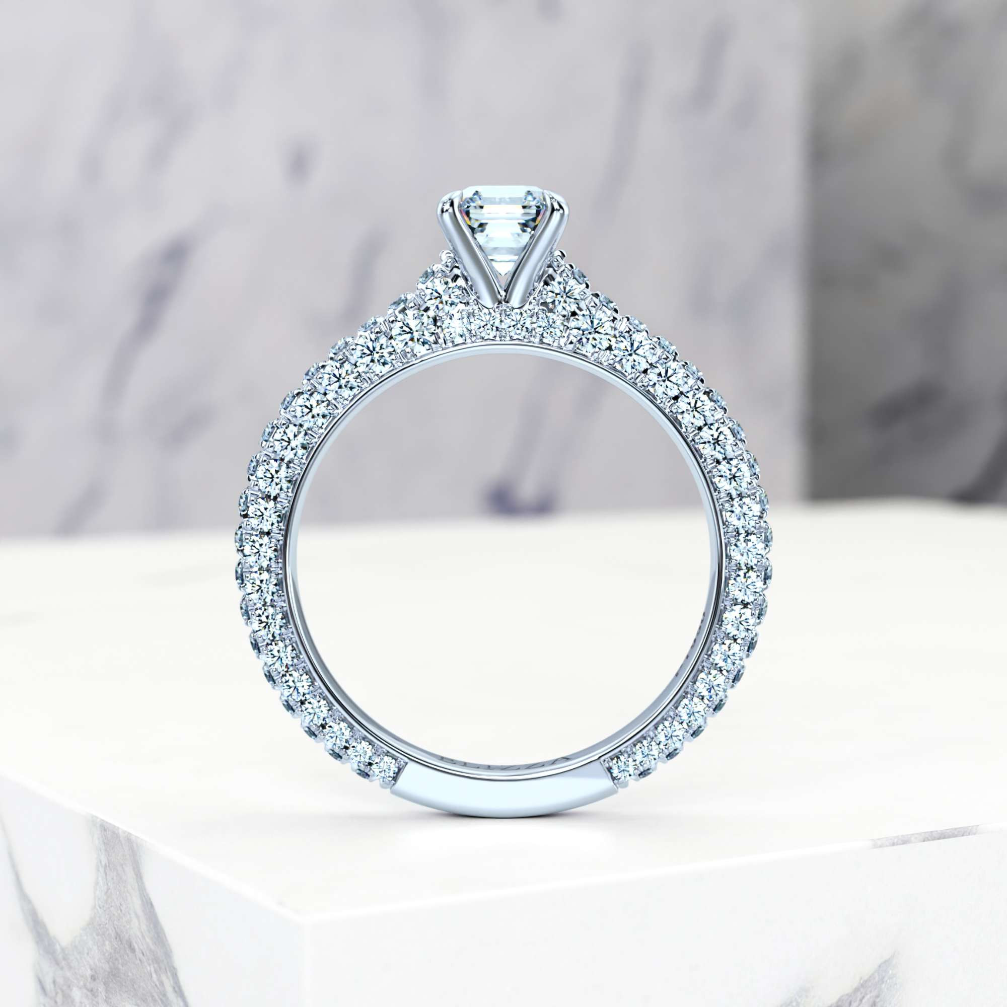 Engagement ring Edessa Asscher | Asscher | 18K White Gold | Natural | EZA Certified | 0.20ct VS2 G 3