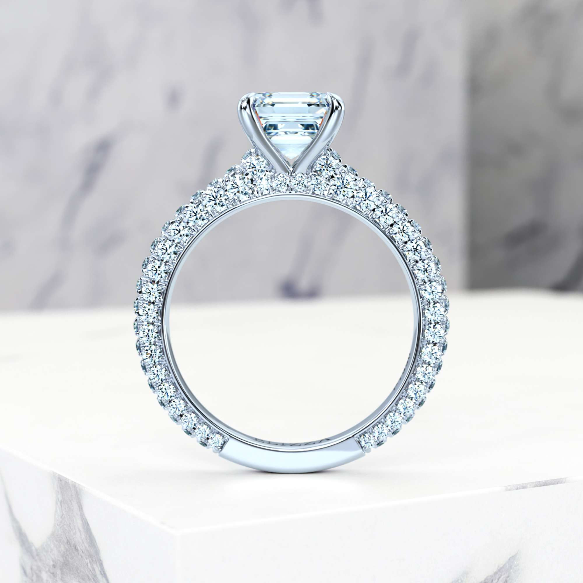 Engagement ring Edessa Asscher | Asscher | 18K White Gold | Natural | EZA Certified | 0.20ct VS2 G 4