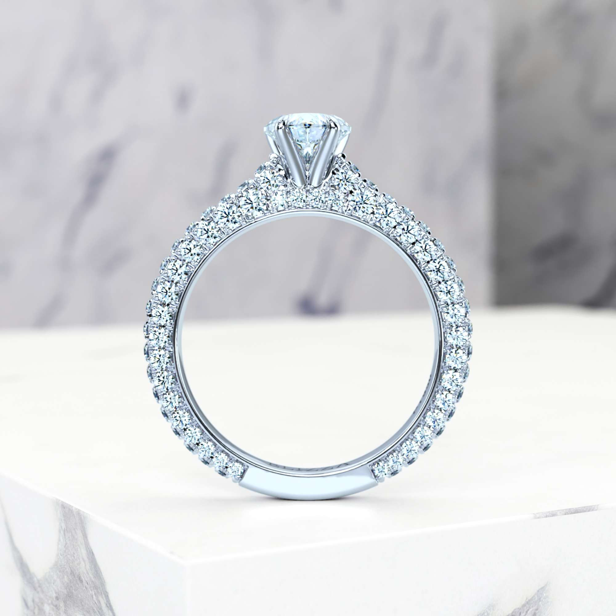Engagement ring Edessa Heart | Heart | Platinum | Natural | EZA Certified | 0.20ct SI1 H 3