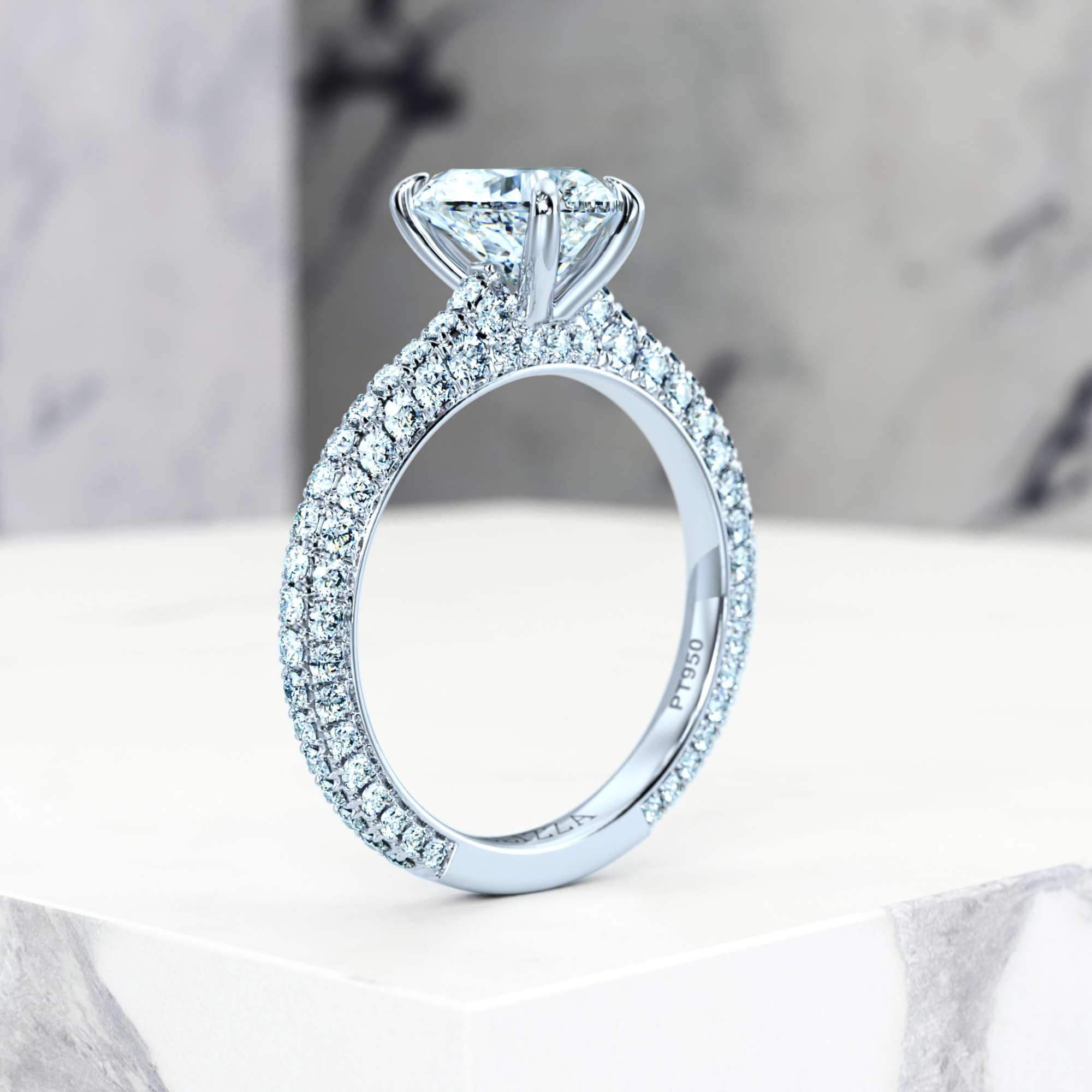 Engagement ring Edessa Heart | Heart | Platinum | Natural | EZA Certified | 0.20ct SI1 H 6