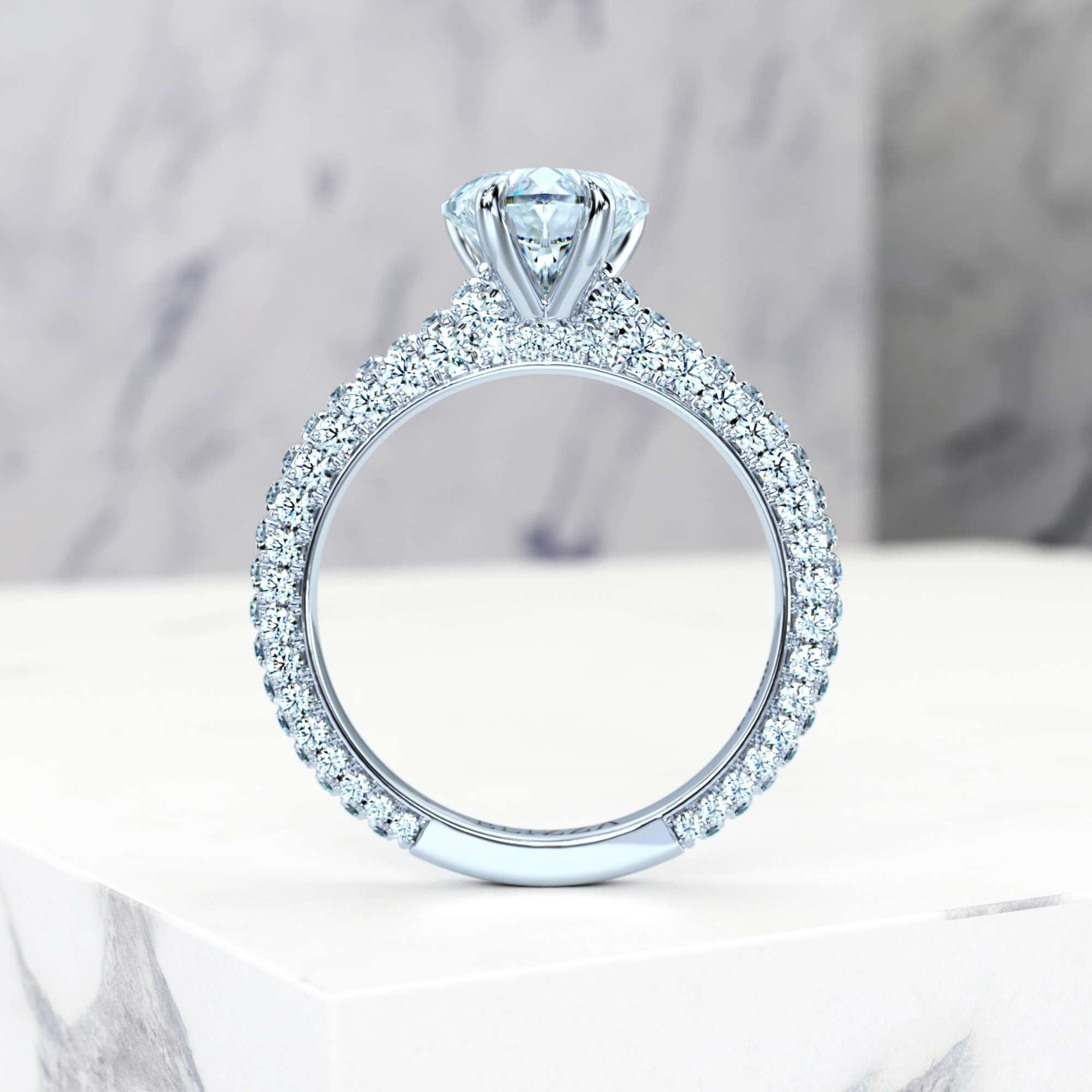 Engagement ring Edessa Heart | Heart | Platinum | Natural | EZA Certified | 0.20ct SI1 H 4