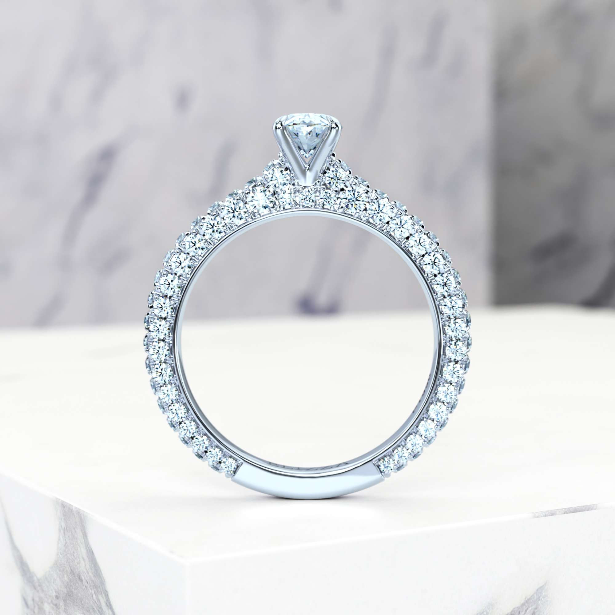 Verlobungsring Edessa Oval | Oval | 14K Weissgold | Natural | GIA Certified | 0.30ct SI1 H 3