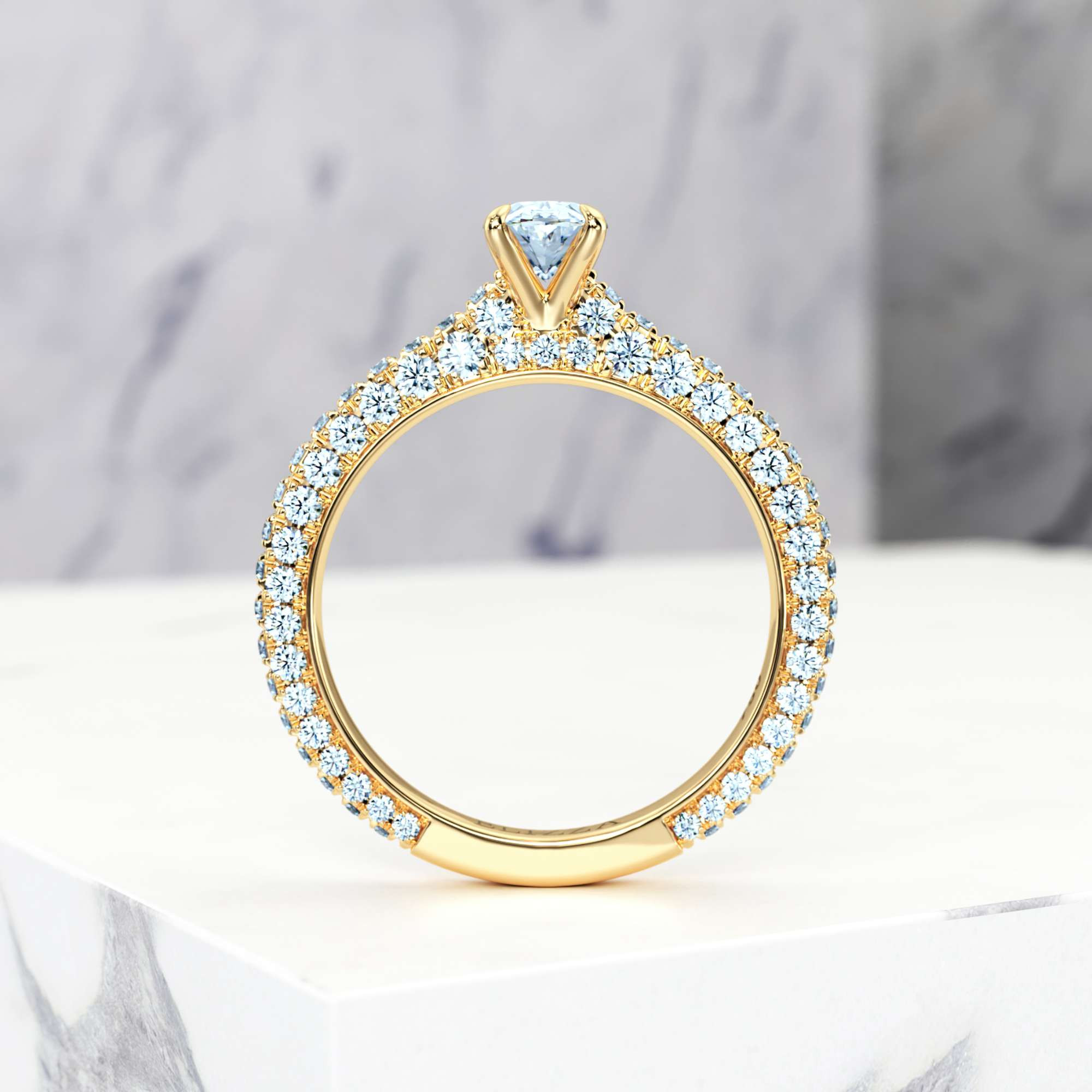 Verlobungsring Edessa Oval | Oval | 14K Gelbgold | Natural | GIA Certified | 0.30ct SI1 H 3