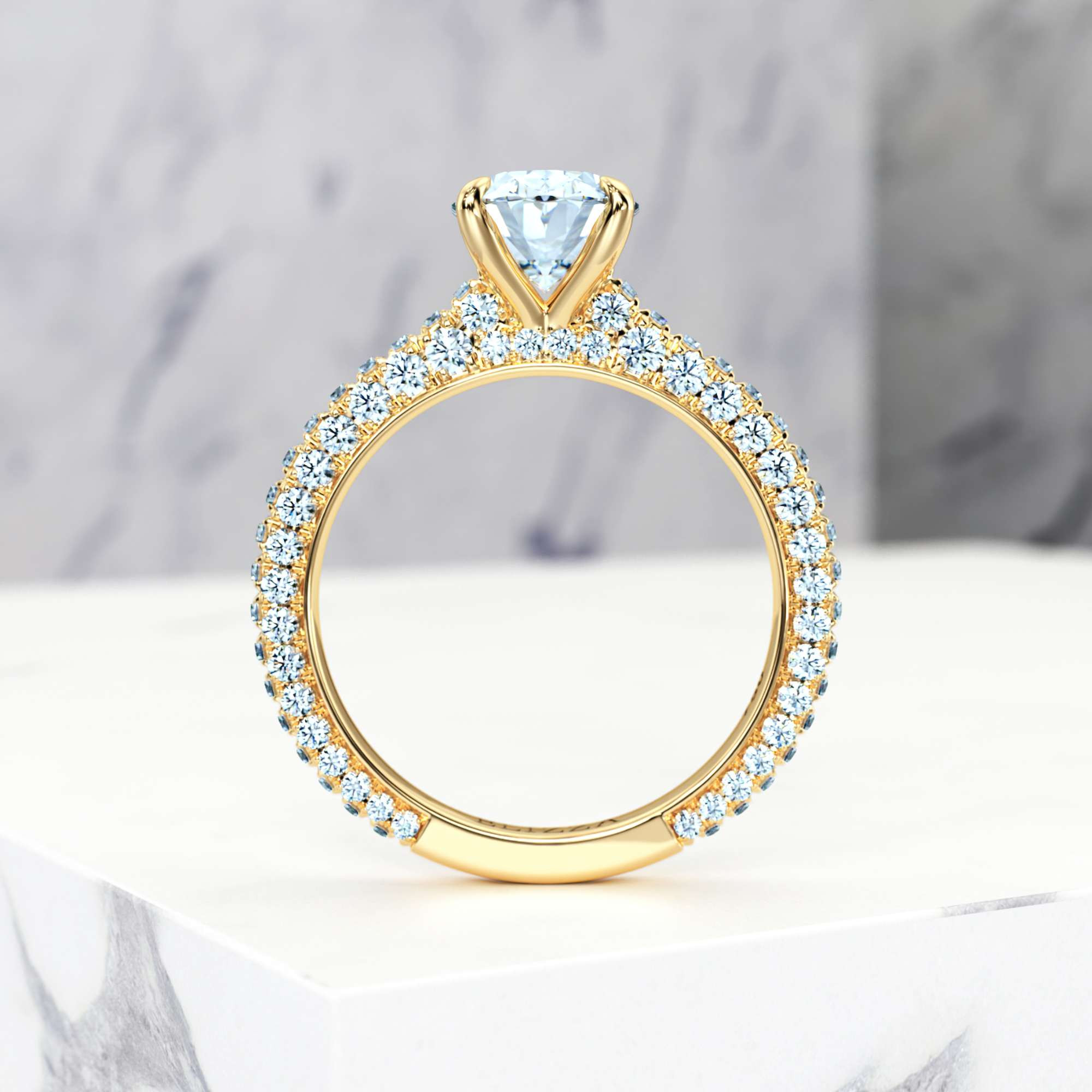 Verlobungsring Edessa Oval | Oval | 14K Gelbgold | Natural | GIA Certified | 0.30ct SI1 H 4