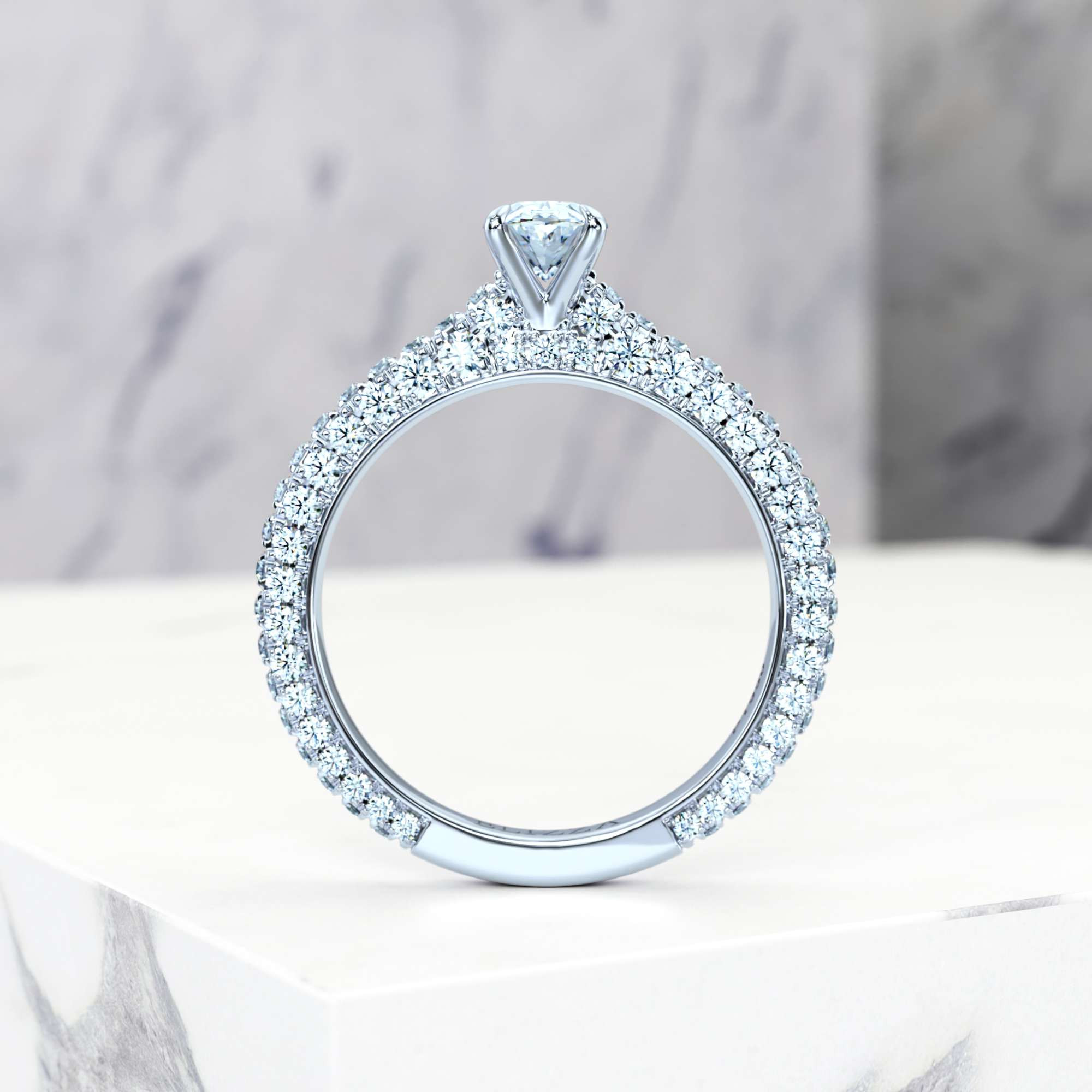 Bague de fiançailles Edessa Oval | GIA Certified | Diamant naturel | Ovale | Platine | 0.30ct SI1 H | 3