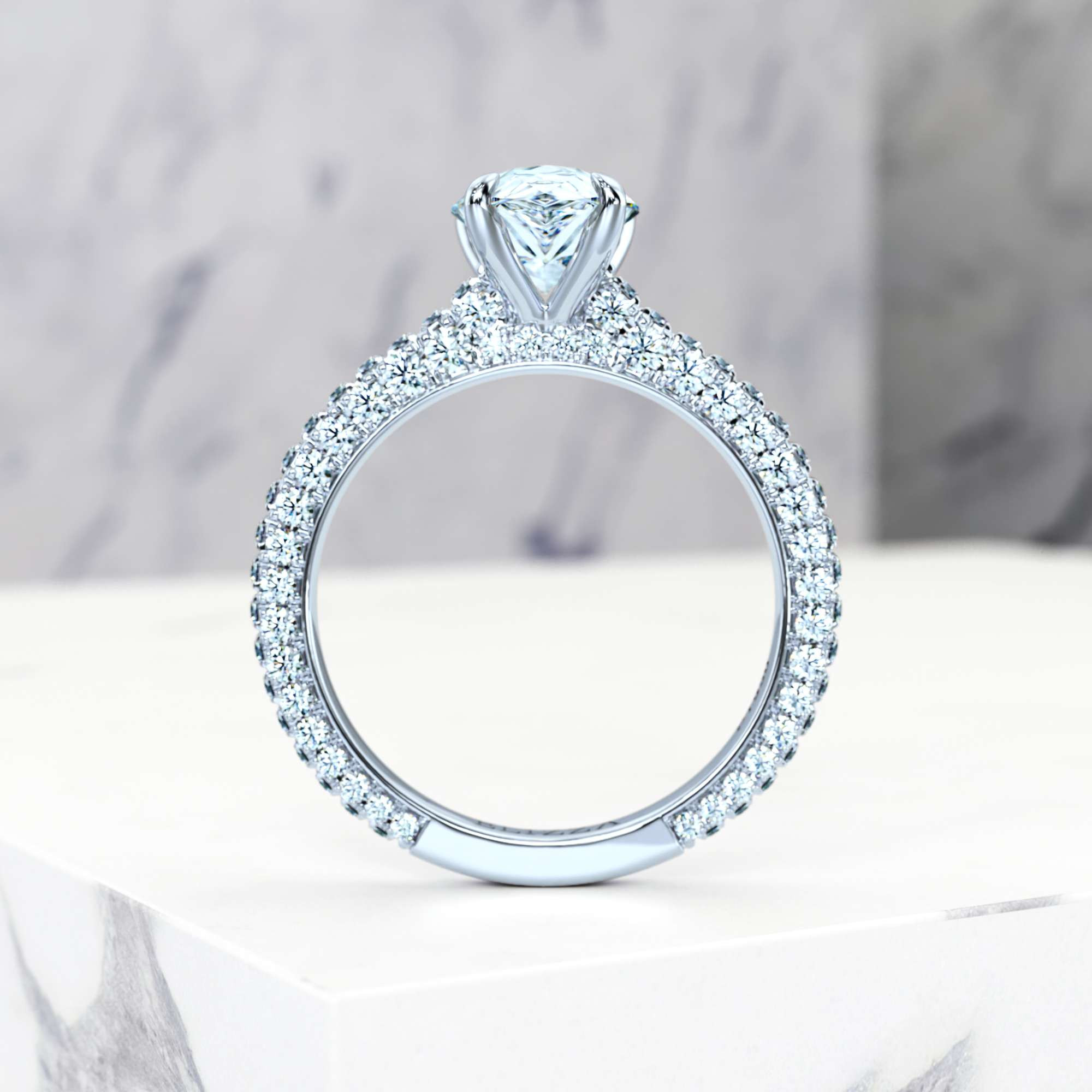 Bague de fiançailles Edessa Pear | GIA Certified | Diamant naturel | Poire | Platine | 0.30ct SI1 H | 4