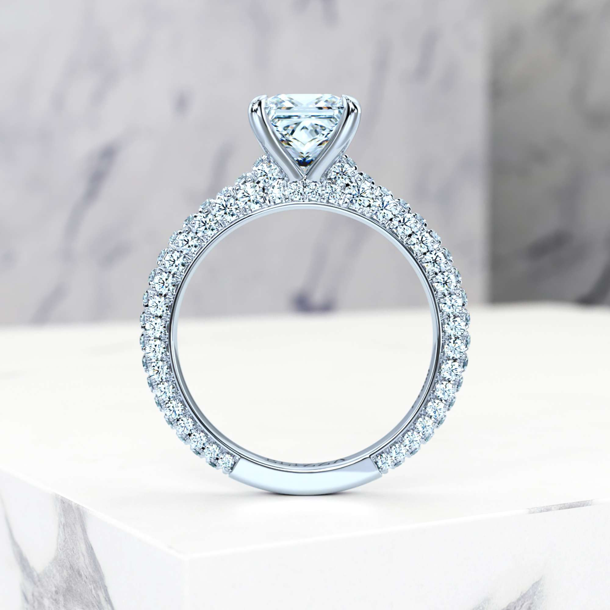 Engagement ring Edessa Princess | GIA Certified | Natural diamond | Princess | Platinum | 0.30ct SI1 H | 4