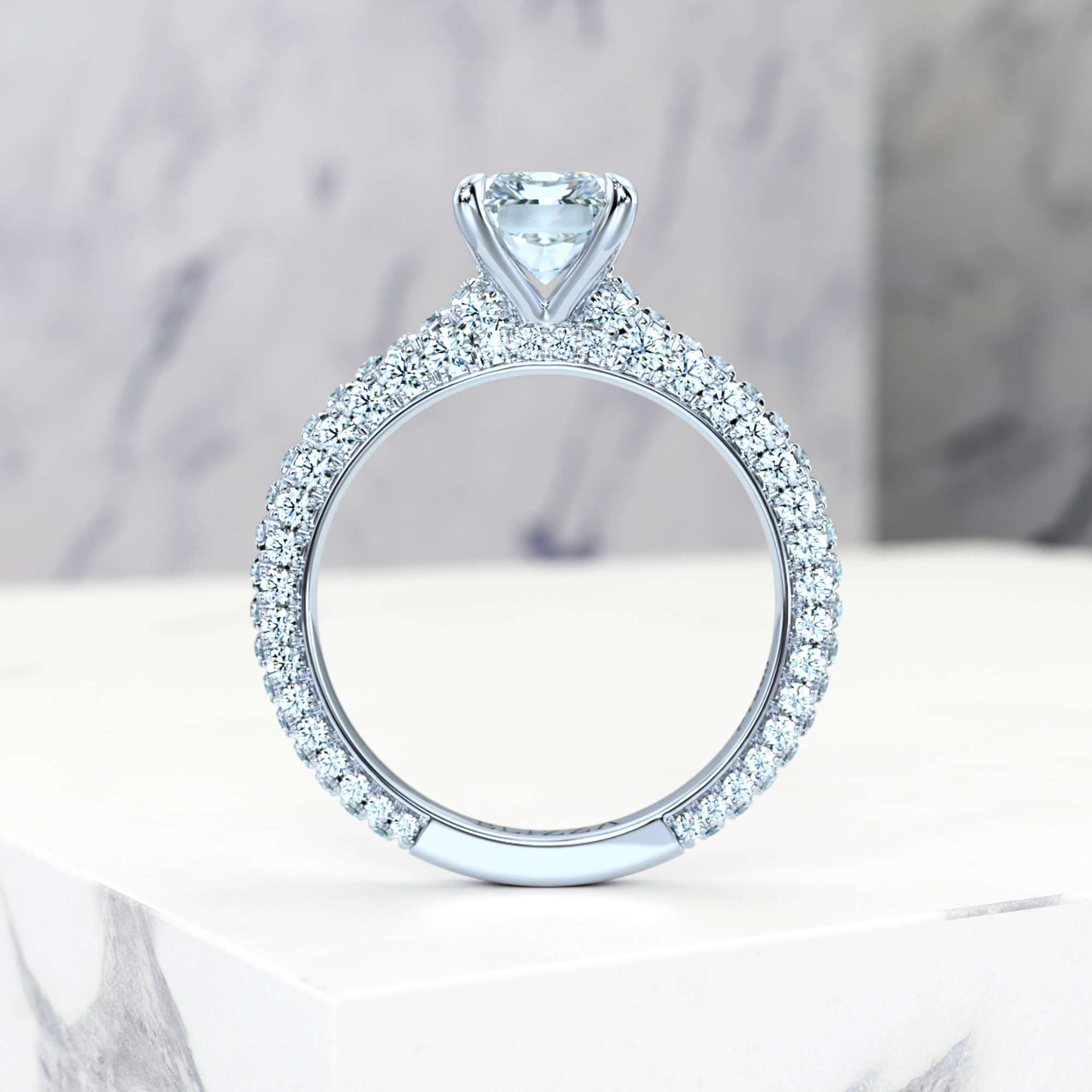 Verlobungsring Edessa Radiant | Radiant | 14K Weissgold | Natural | GIA Certified | 0.30ct SI1 H 4