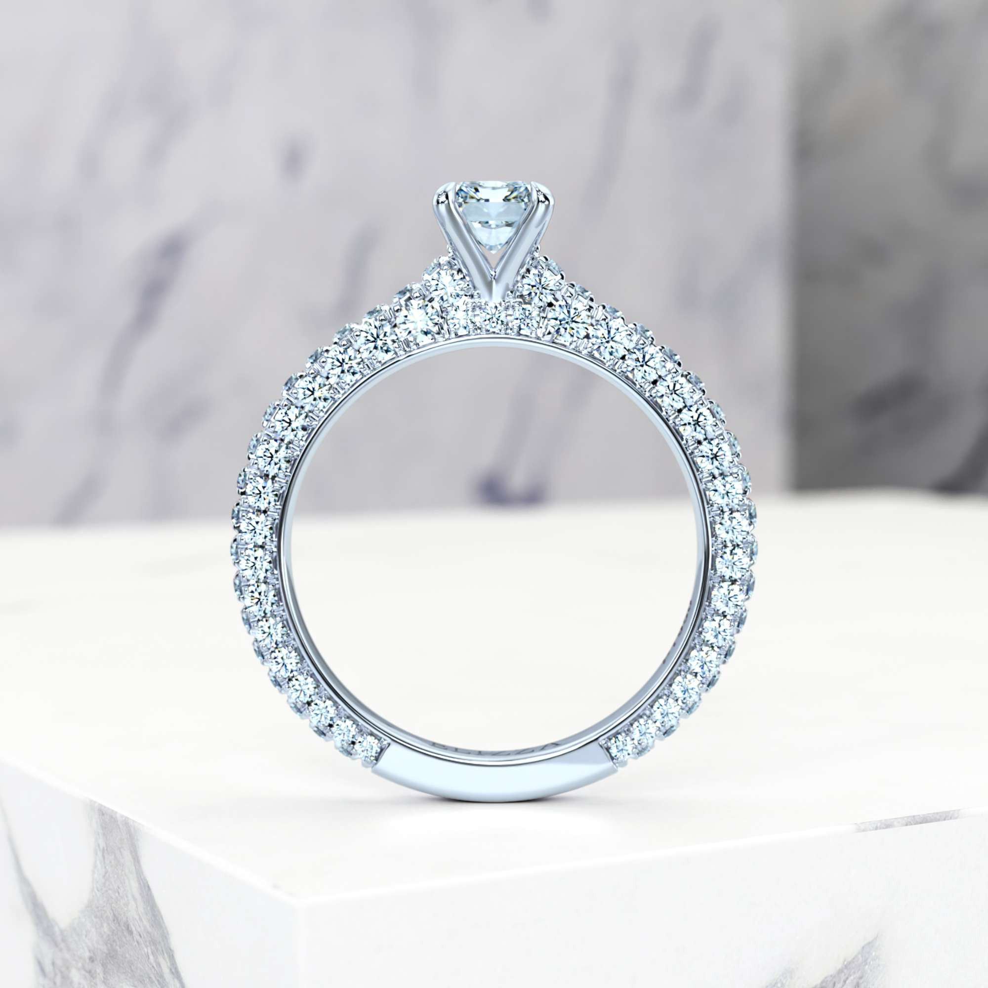 Verlobungsring Edessa Radiant | Radiant | 14K Weissgold | Natural | GIA Certified | 0.30ct SI1 H 3