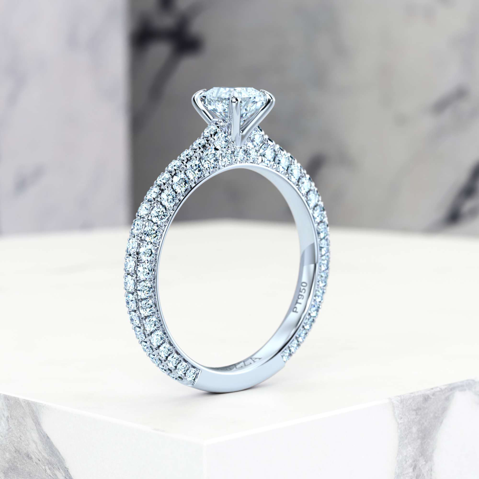 Engagement ring Edessa Rectangle Cushion | GIA Certified | Natural diamond | Rectangle cushion | Platinum | 0.30ct SI1 H | 5