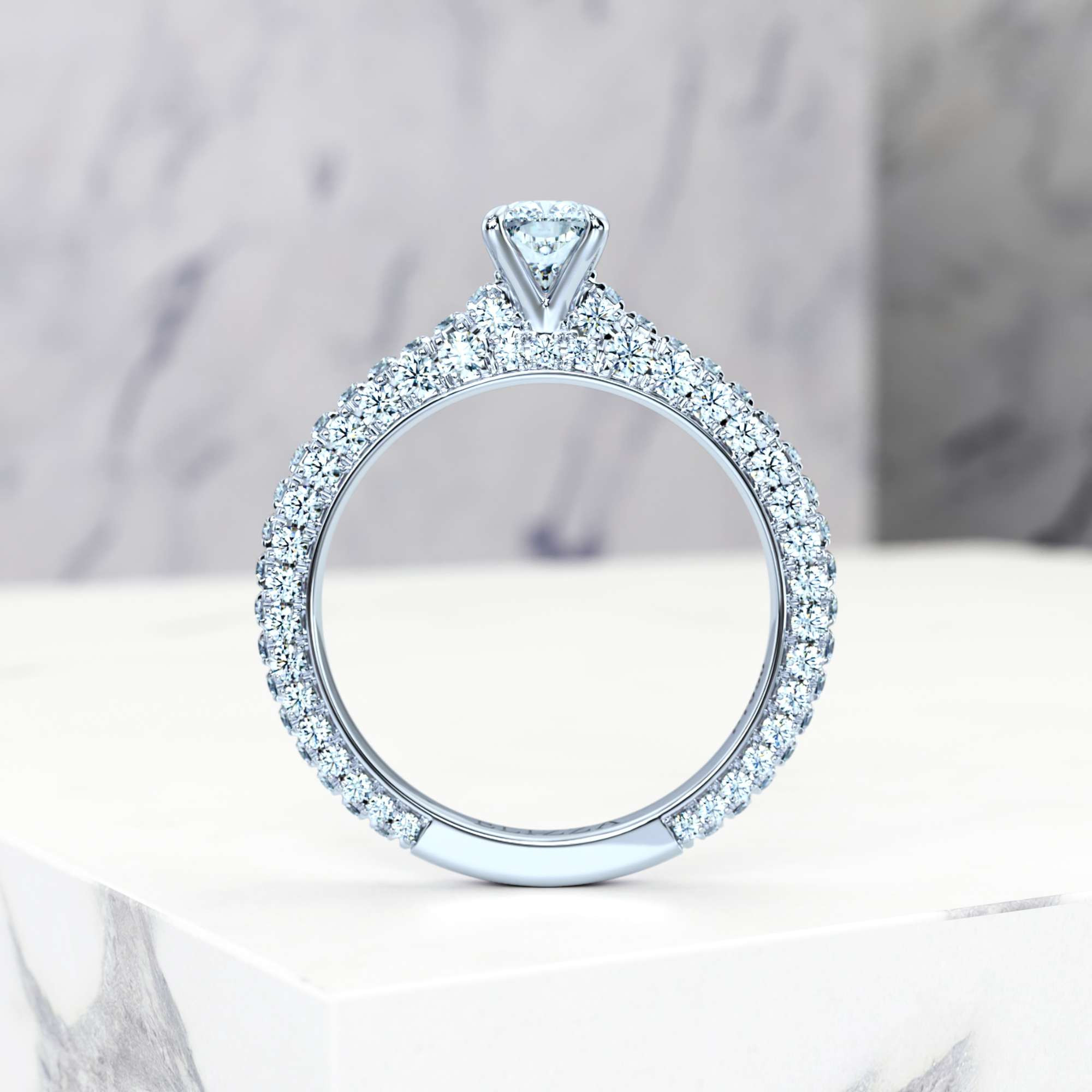 Engagement ring Edessa Rectangle Cushion | GIA Certified | Natural diamond | Rectangle cushion | Platinum | 0.30ct SI1 H | 3