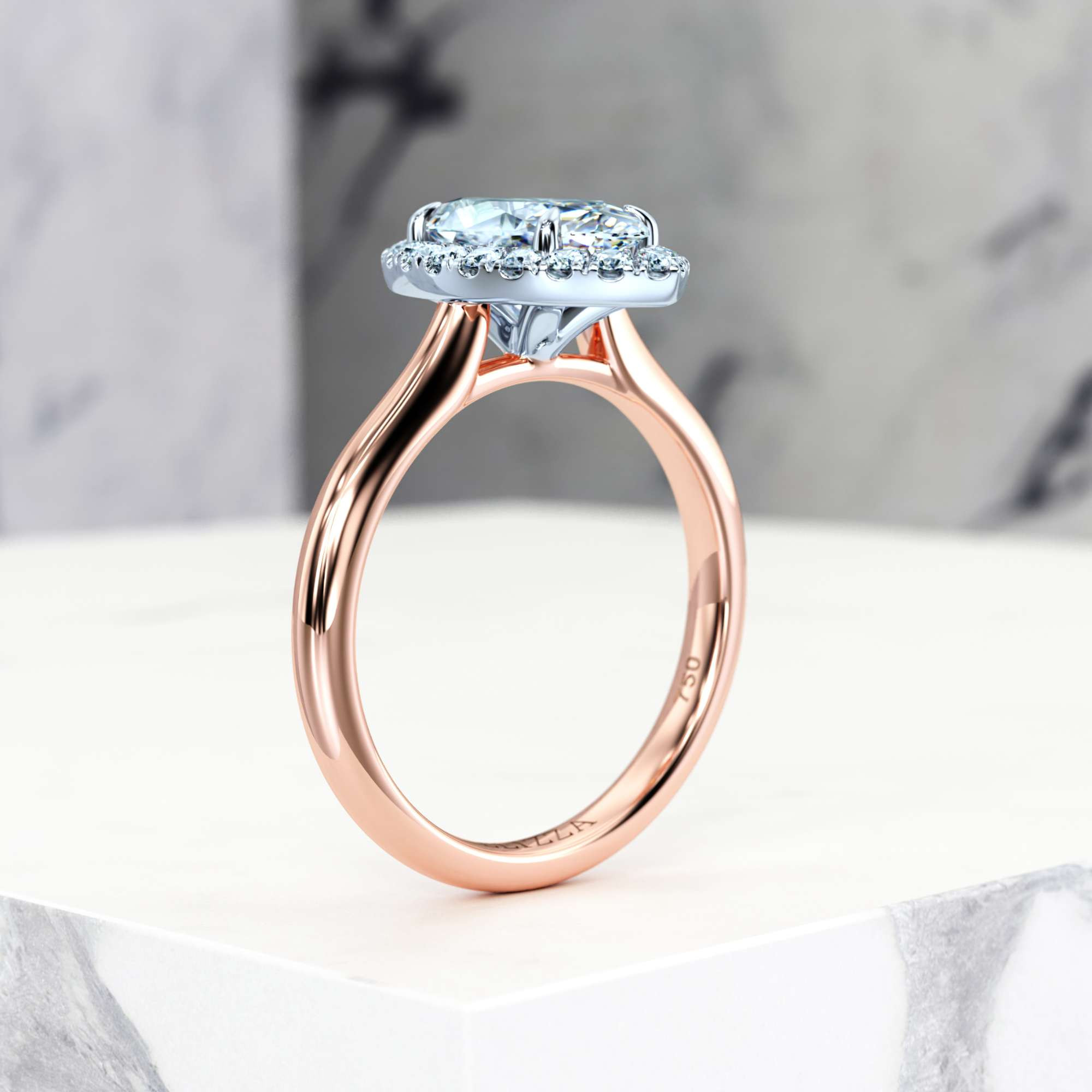 Verlobungsring Effie Marquise | Marquise | 14K Rosé- / Weissgold | Natural | GIA Certified | 0.30ct SI1 H 6