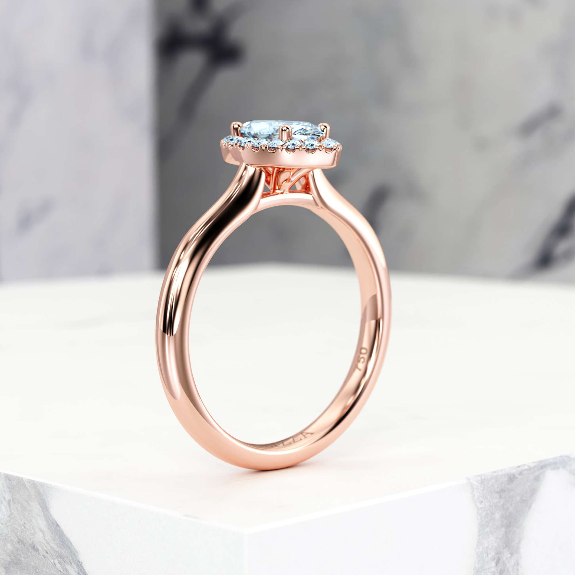 Verlobungsring Effie Marquise | Marquise | 14K Roségold | Natural | GIA Certified | 0.30ct SI1 H 5