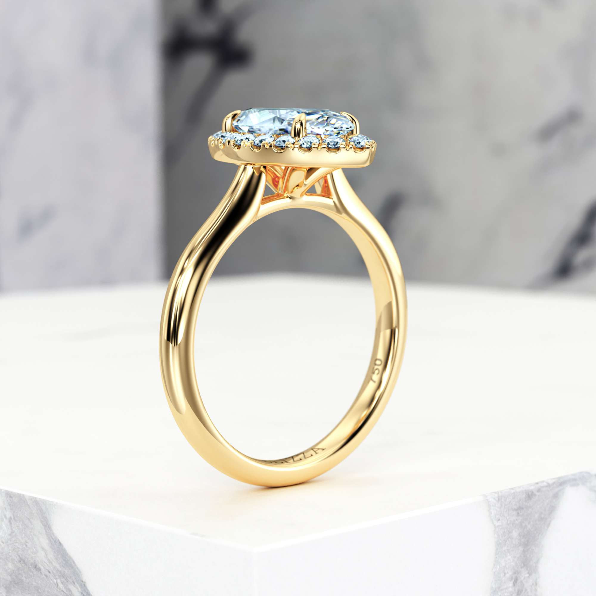 Verlobungsring Effie Marquise | Marquise | 14K Gelbgold | Natural | GIA Certified | 0.30ct SI1 H 6