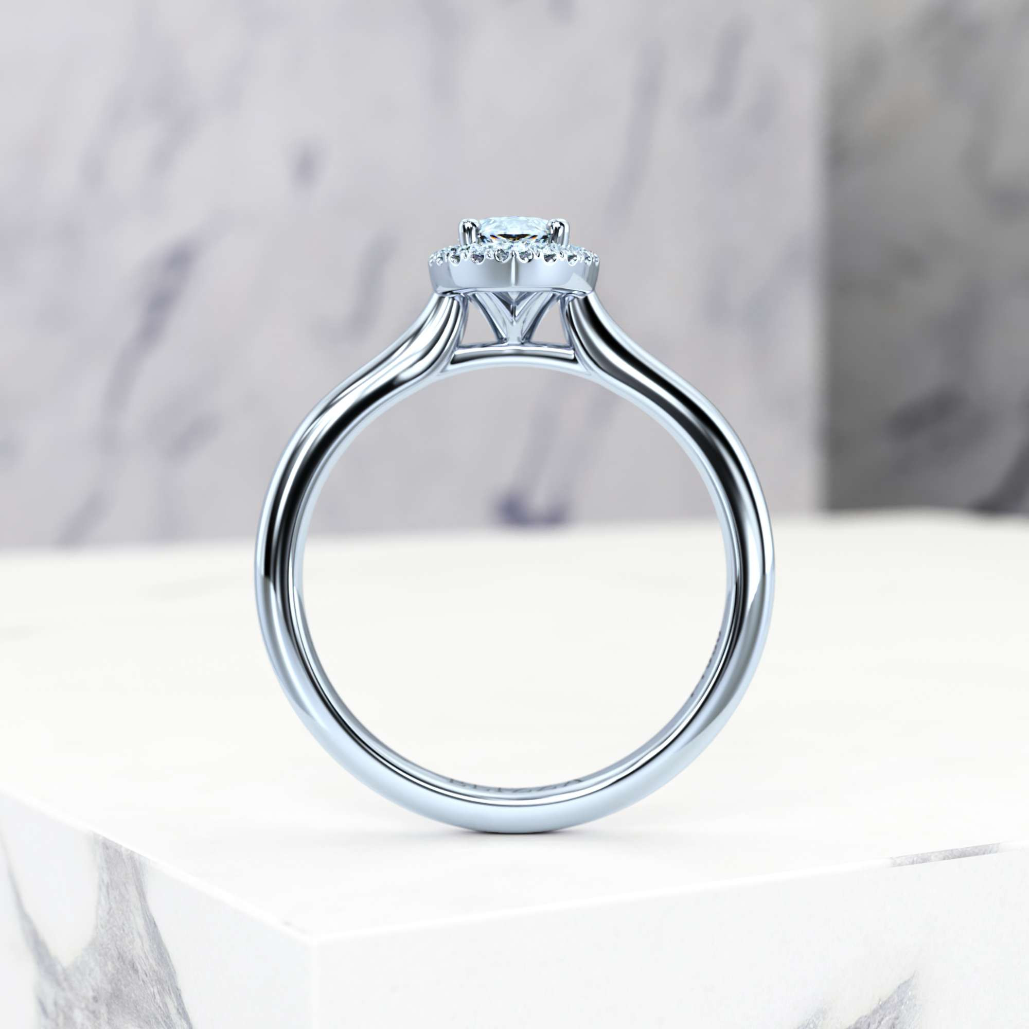 Engagement ring Effie Marquise | Marquise | Platinum | Natural | EZA Certified | 0.20ct SI1 H 3