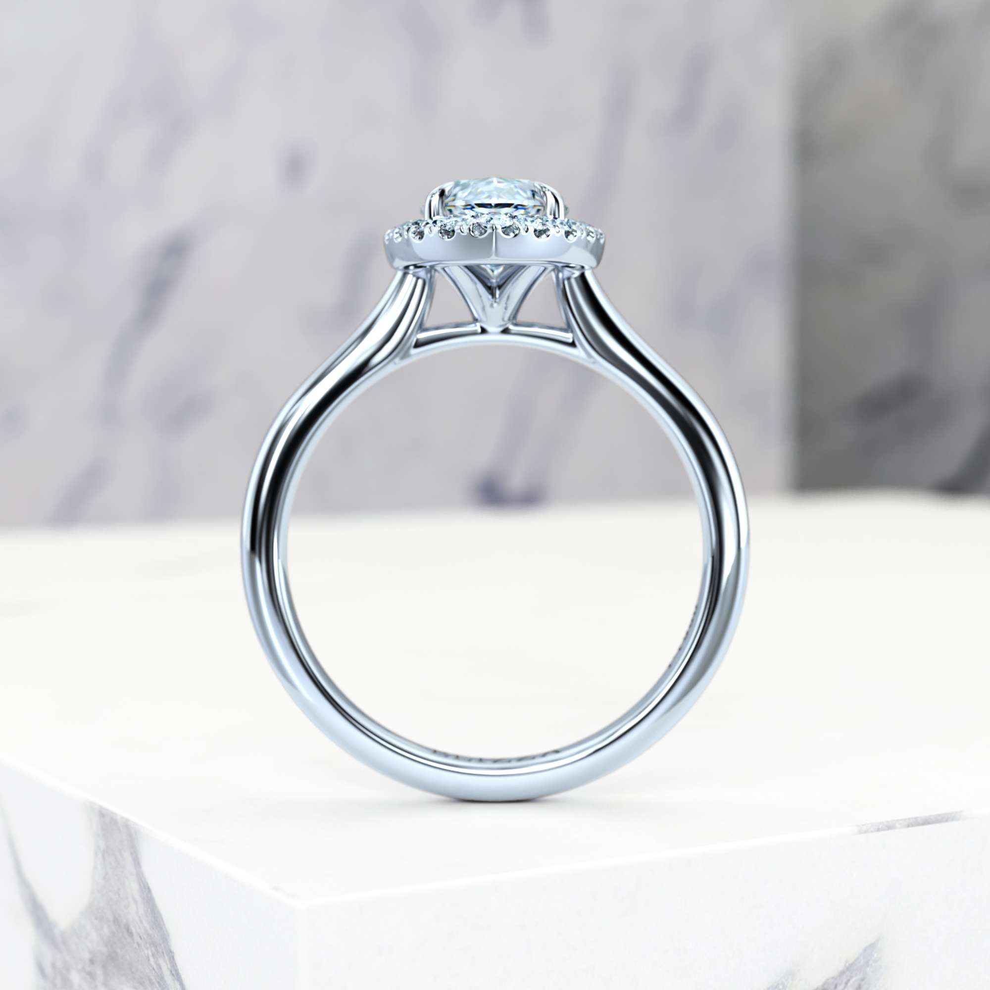 Engagement ring Effie Marquise | Marquise | Platinum | Natural | EZA Certified | 0.20ct SI1 H 4