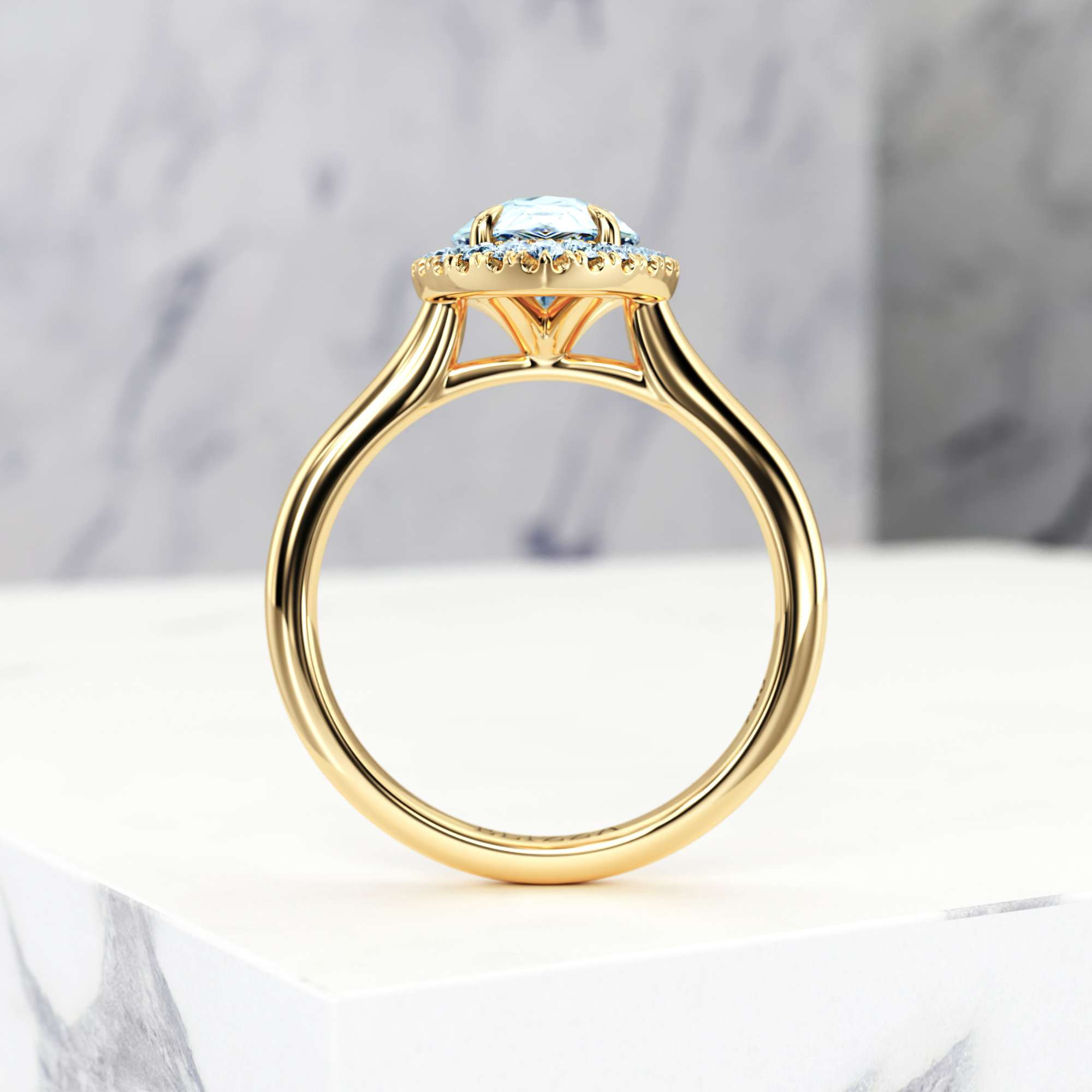 Verlobungsring Effie Pear | Pear | 14K Gelbgold | Natural | GIA Certified | 0.30ct SI1 H 5