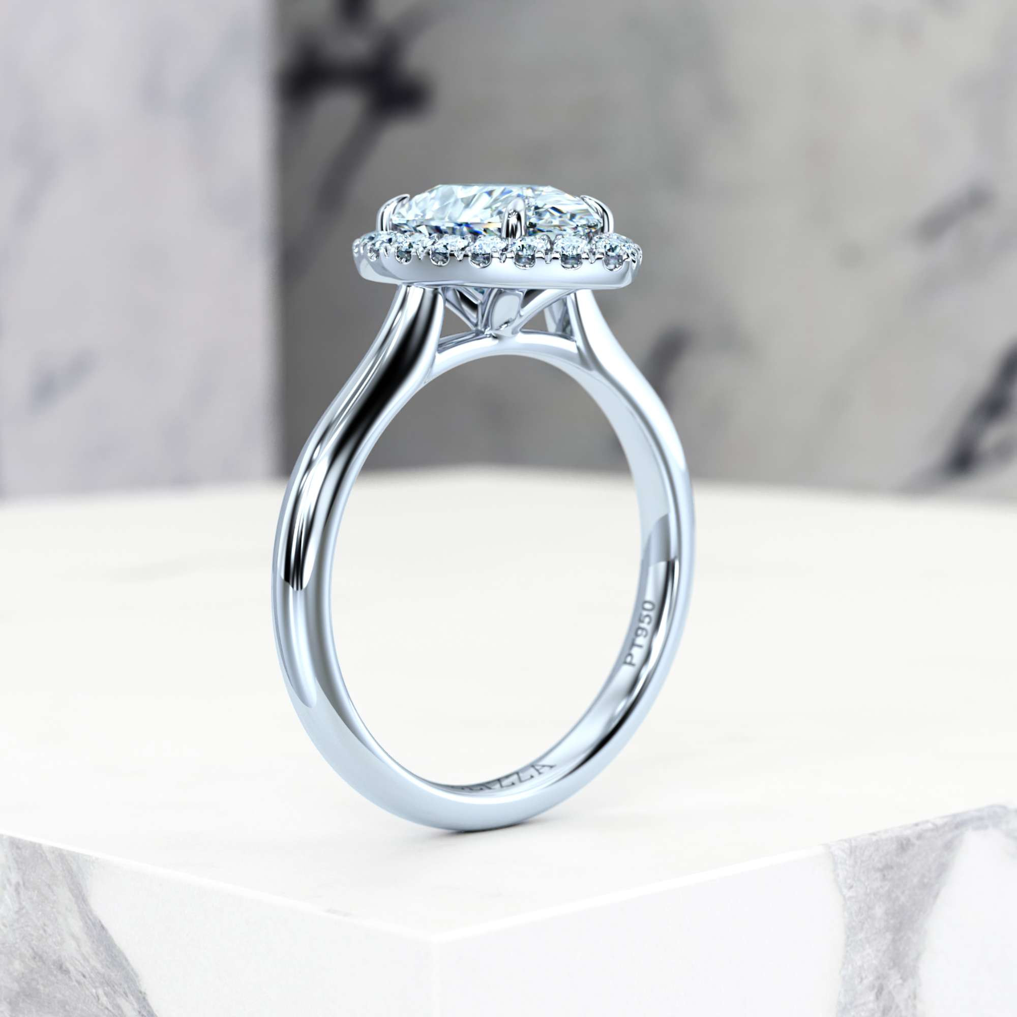 Bague de fiançailles Effie Pear | GIA Certified | Diamant naturel | Poire | Platine | 0.30ct SI1 H | 8
