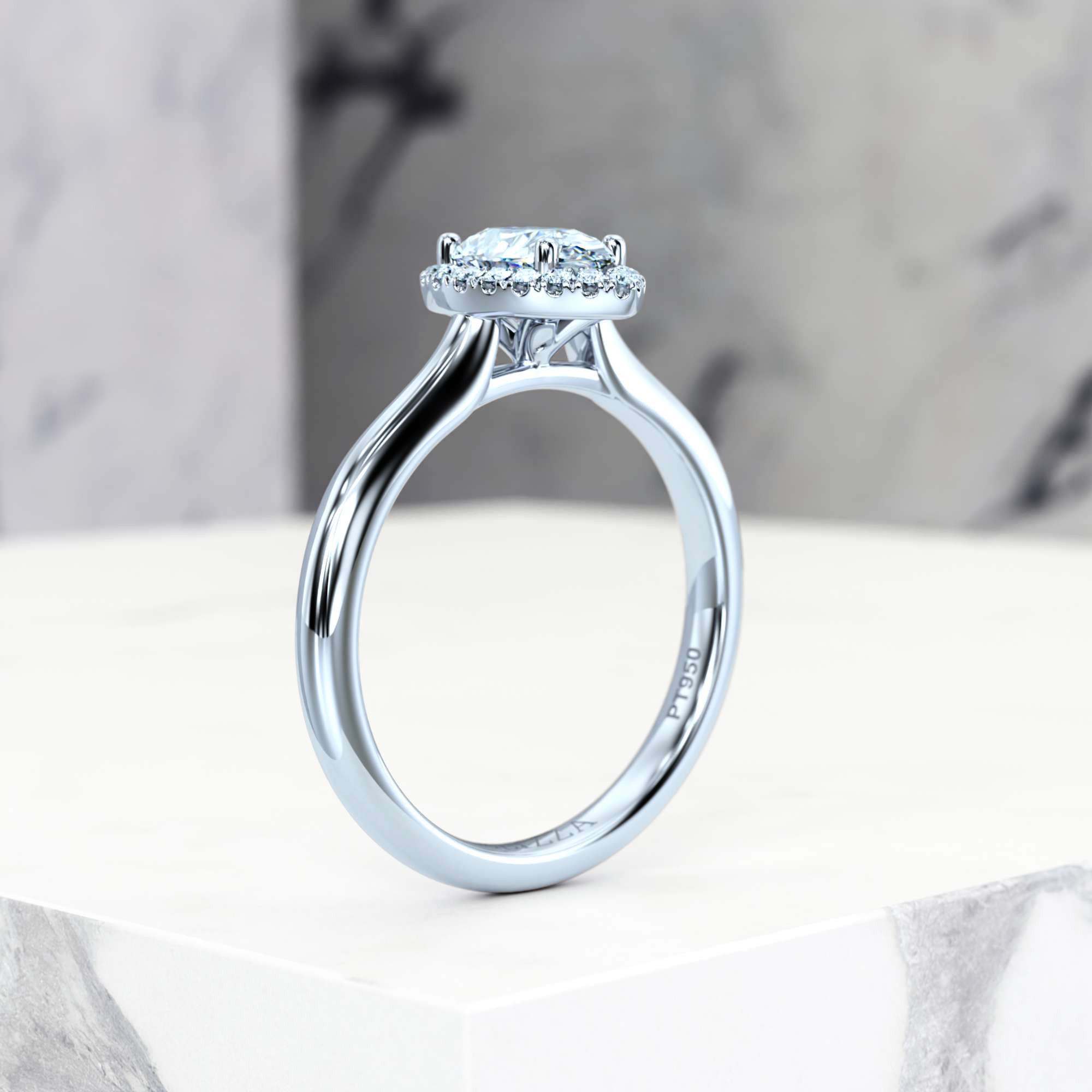 Bague de fiançailles Effie Pear | GIA Certified | Diamant naturel | Poire | Platine | 0.30ct SI1 H | 7