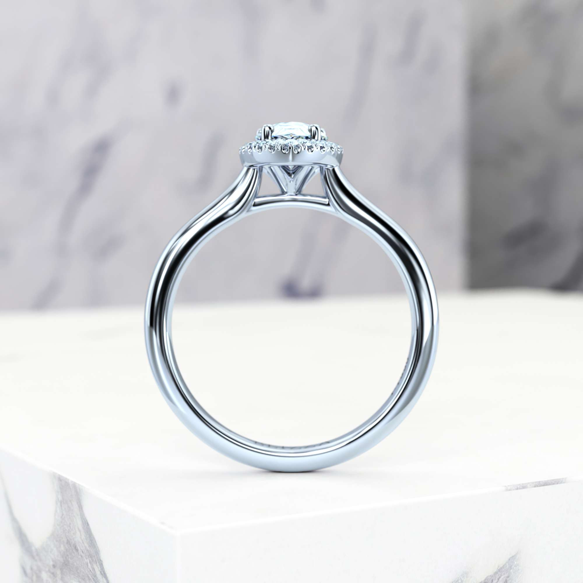Bague de fiançailles Effie Pear | GIA Certified | Diamant naturel | Poire | Platine | 0.30ct SI1 H | 4