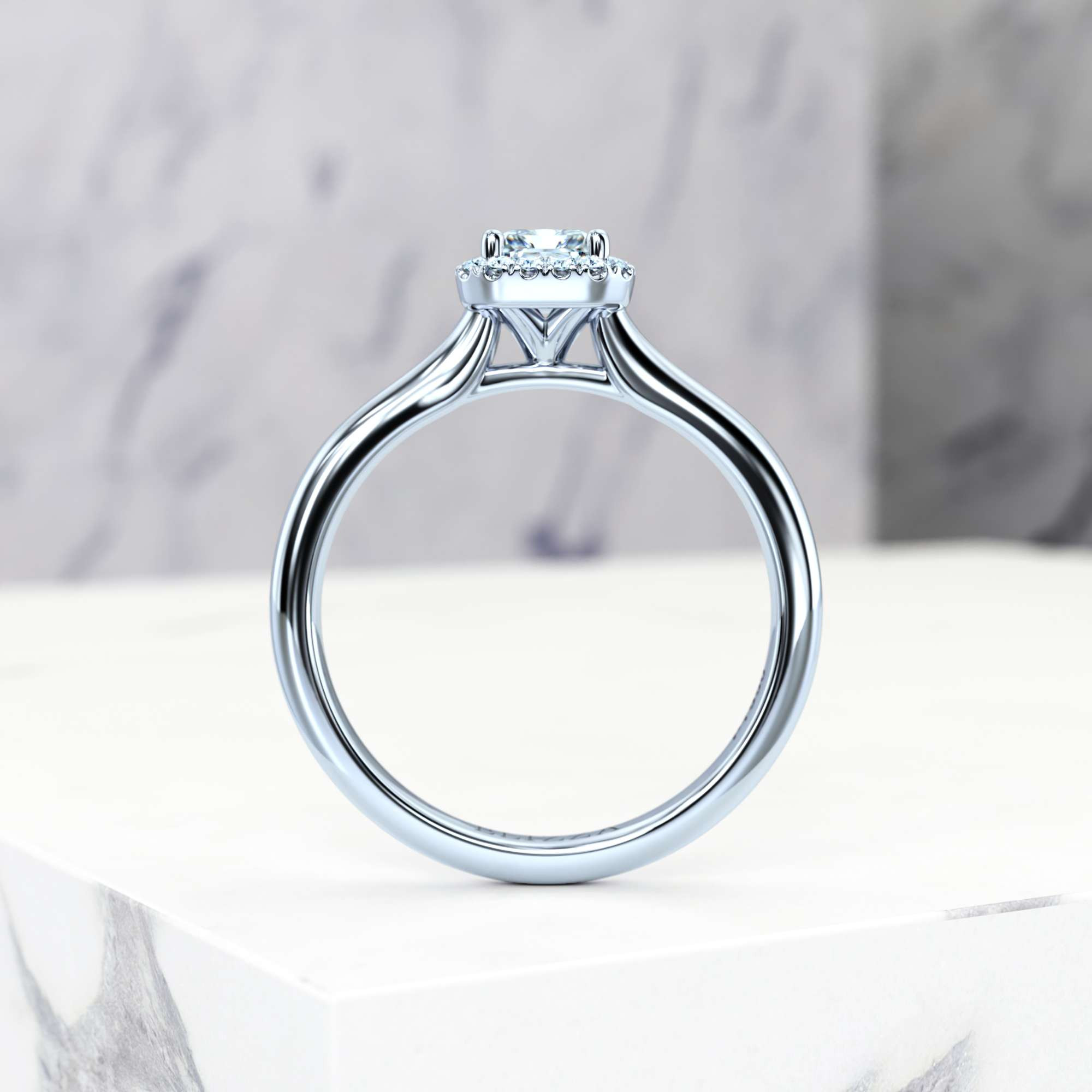 Verlobungsring Effie Radiant | GIA Certified | Natürlicher Diamant | Radiant | Platin | 0.30ct SI1 H | 3