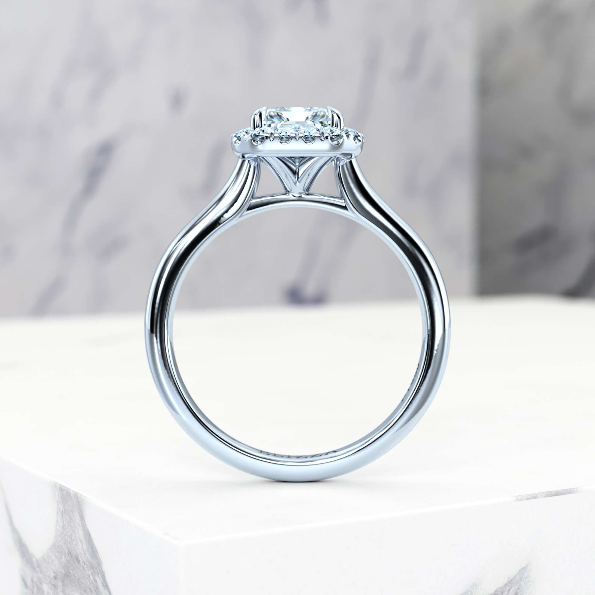 Verlobungsring Effie Radiant | GIA Certified | Natürlicher Diamant | Radiant | Platin | 0.30ct SI1 H | 4