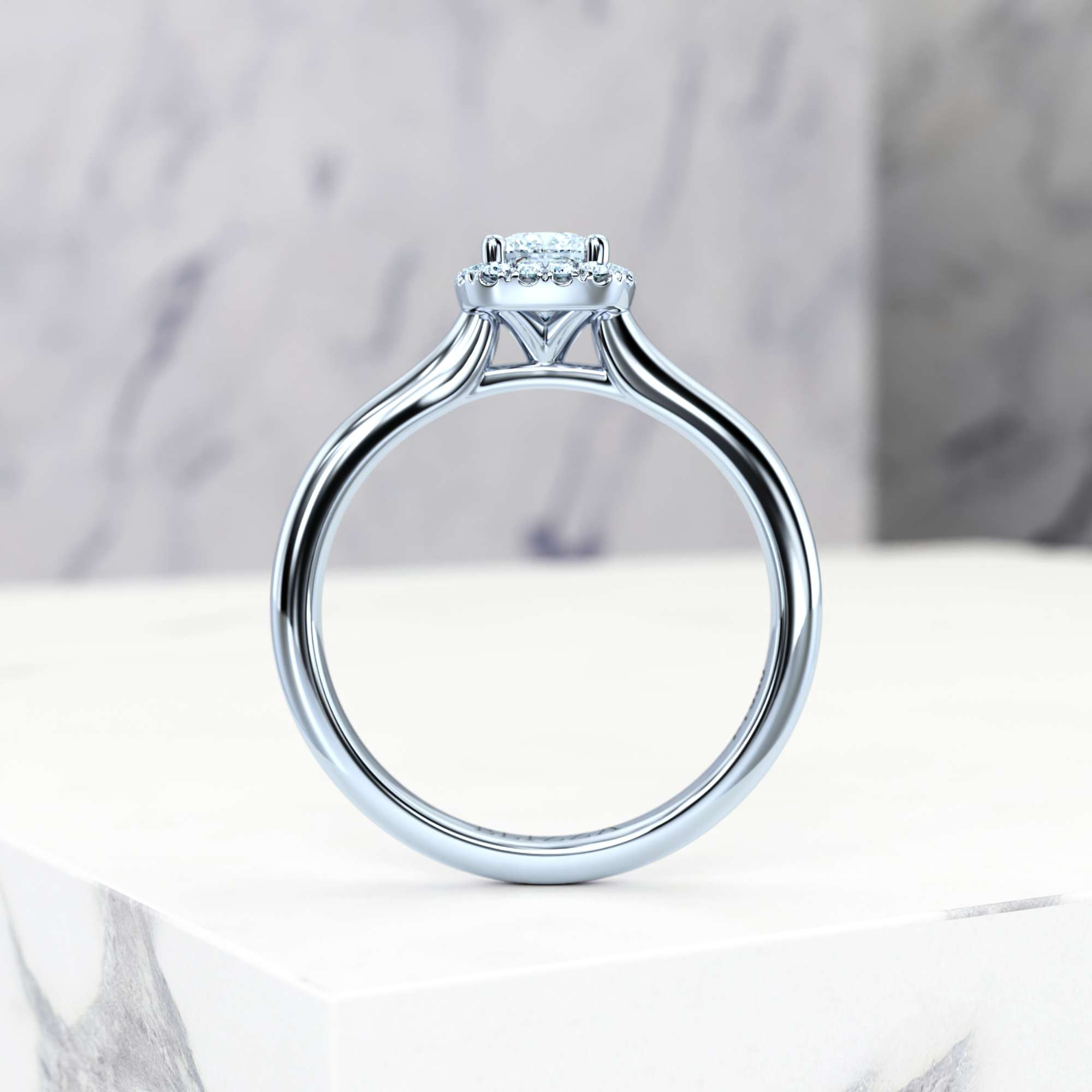 Engagement ring Effie Rectangle Cushion | GIA Certified | Natural diamond | Rectangle cushion | Platinum | 0.30ct SI1 H | 3