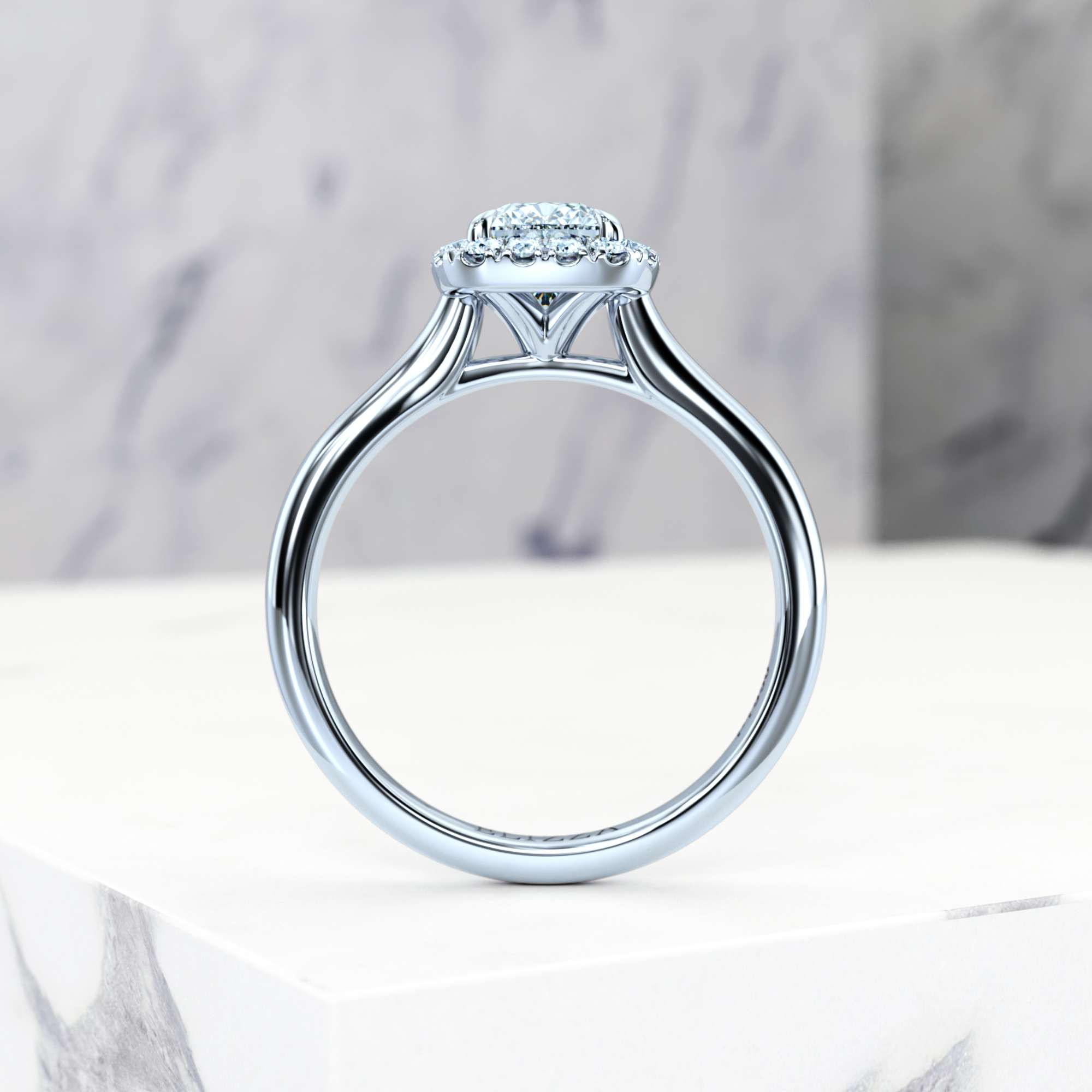 Engagement ring Effie Rectangle Cushion | GIA Certified | Natural diamond | Rectangle cushion | Platinum | 0.30ct SI1 H | 4