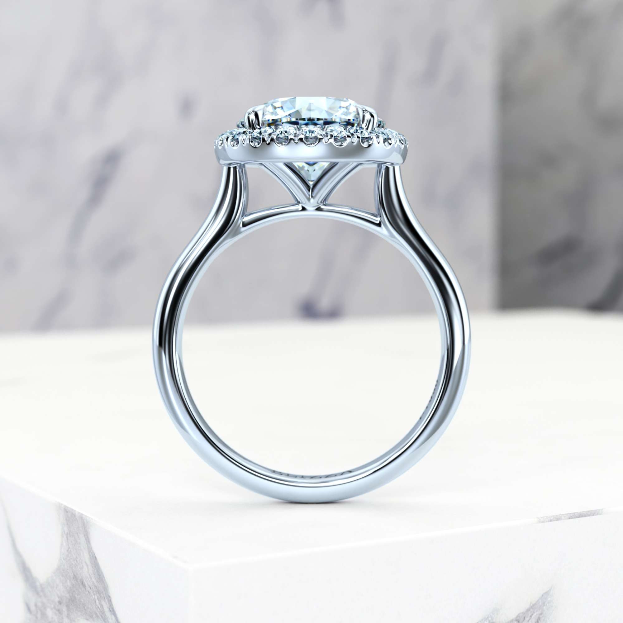 Engagement ring Effie Round | Round | Platinum | Natural | GIA Certified | 0.30ct SI1 H 6