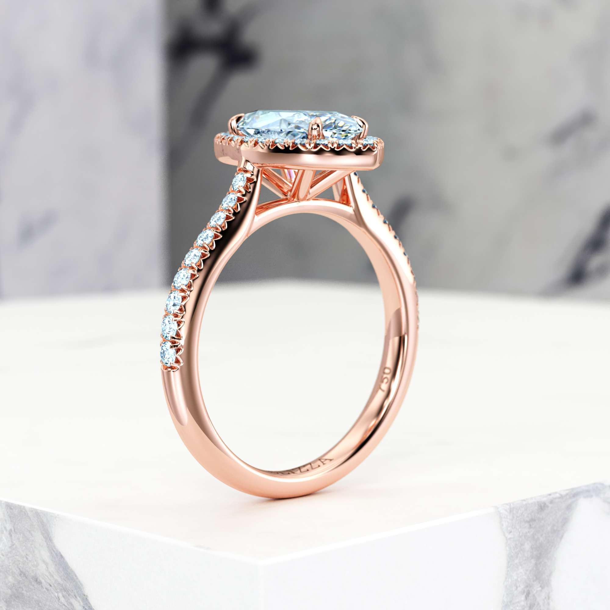 Verlobungsring Elena Marquise | Marquise | 14K Roségold | Natural | GIA Certified | 0.30ct SI1 H 6