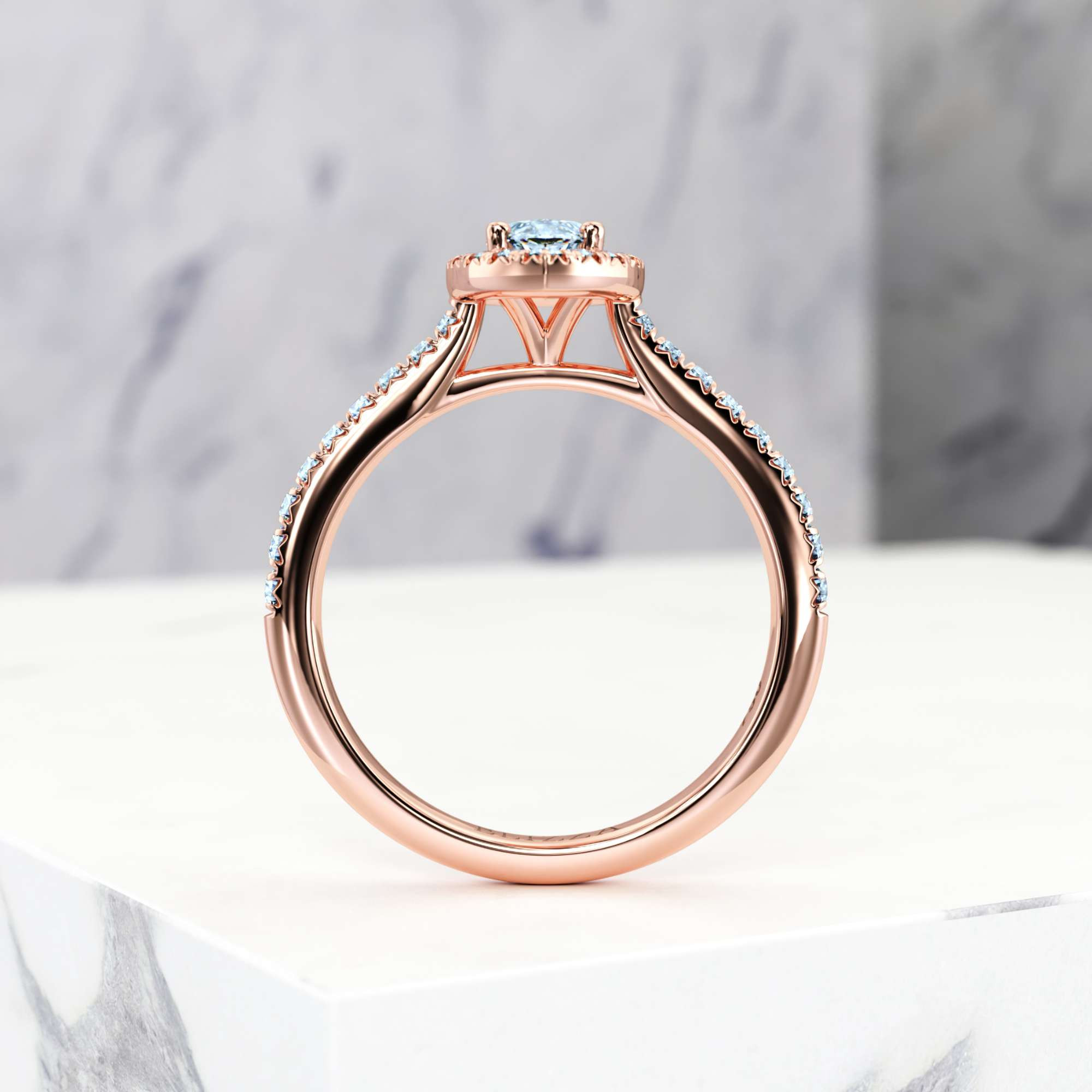 Verlobungsring Elena Marquise | Marquise | 14K Roségold | Natural | GIA Certified | 0.30ct SI1 H 3