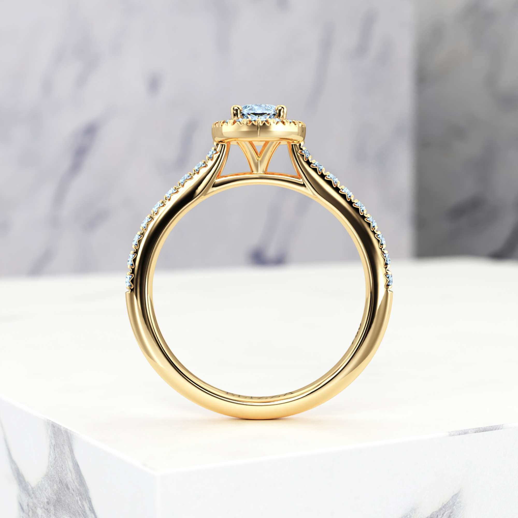 Verlobungsring Elena Marquise | Marquise | 14K Gelbgold | Natural | GIA Certified | 0.30ct SI1 H 3